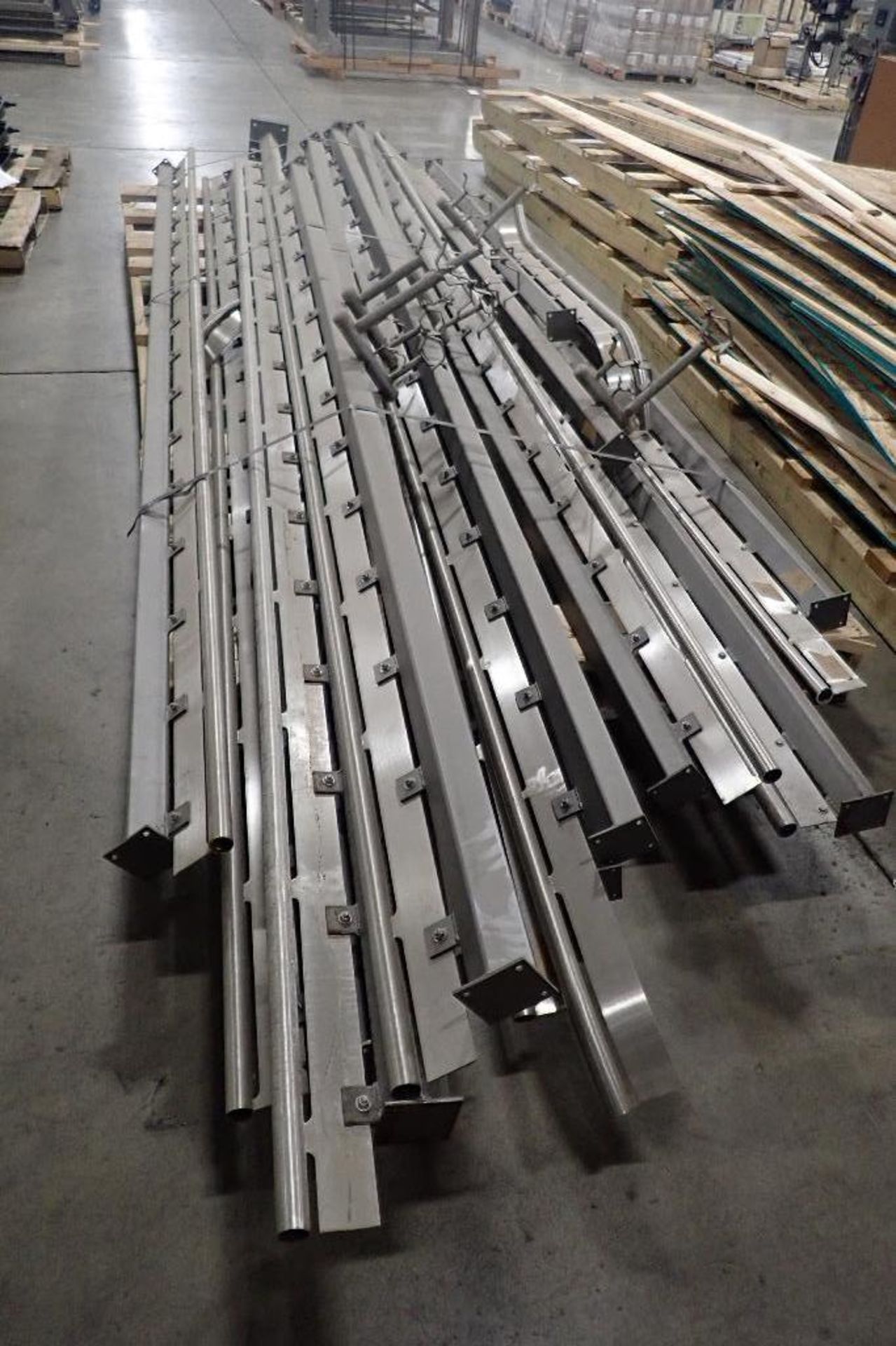 Skid of assorted mild steel mezzanine legs. (See photos for additional specs). **Rigging Fee: $125** - Image 2 of 4