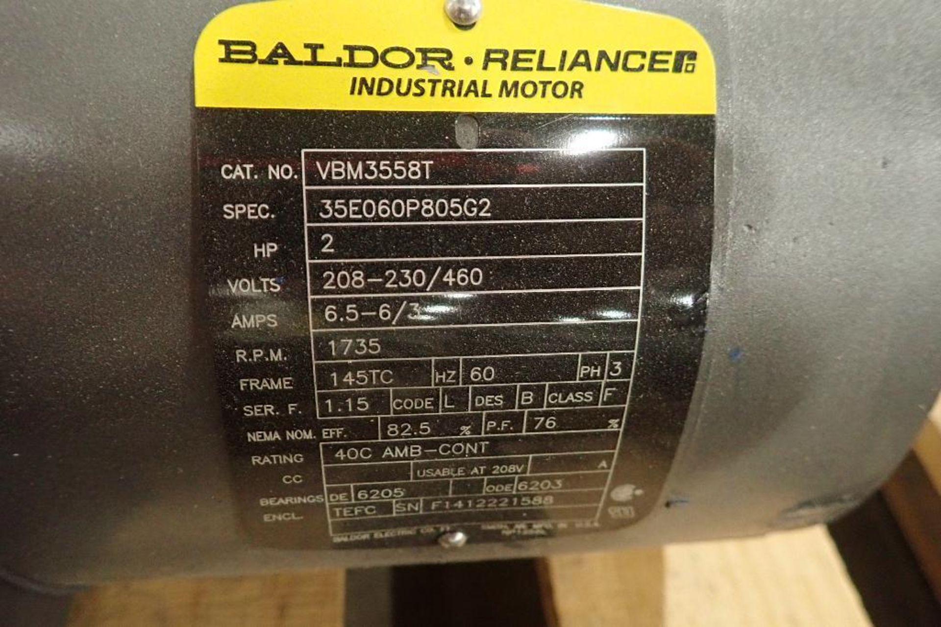 (2) Baldor electric motors, 0.5 hp and 2 hp. (See photos for additional specs). **Rigging Fee: $25** - Image 6 of 9