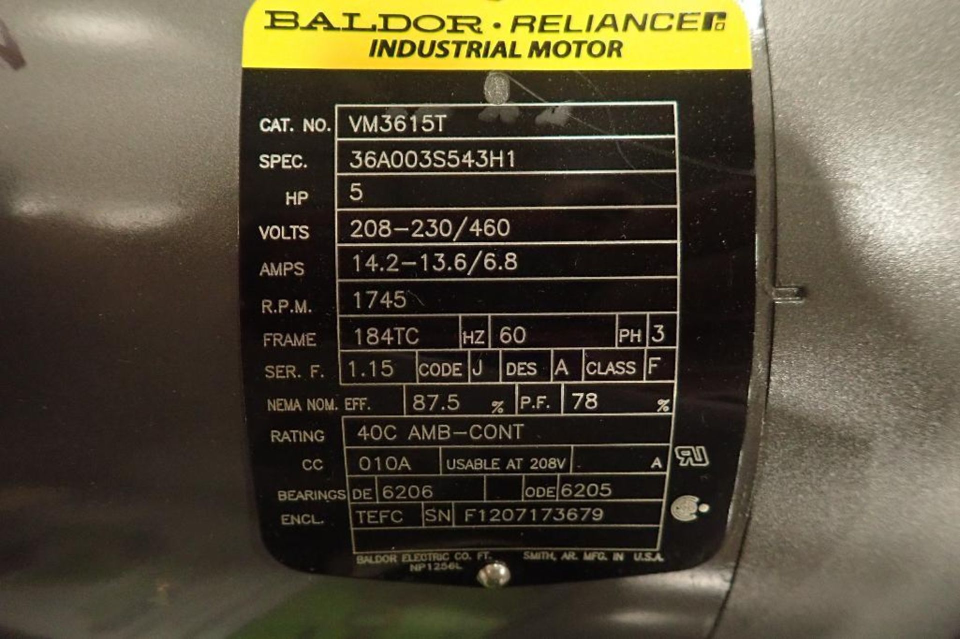 (2) Baldor 5 hp electric motors. (See photos for additional specs). **Rigging Fee: $25** (Located in - Image 4 of 6