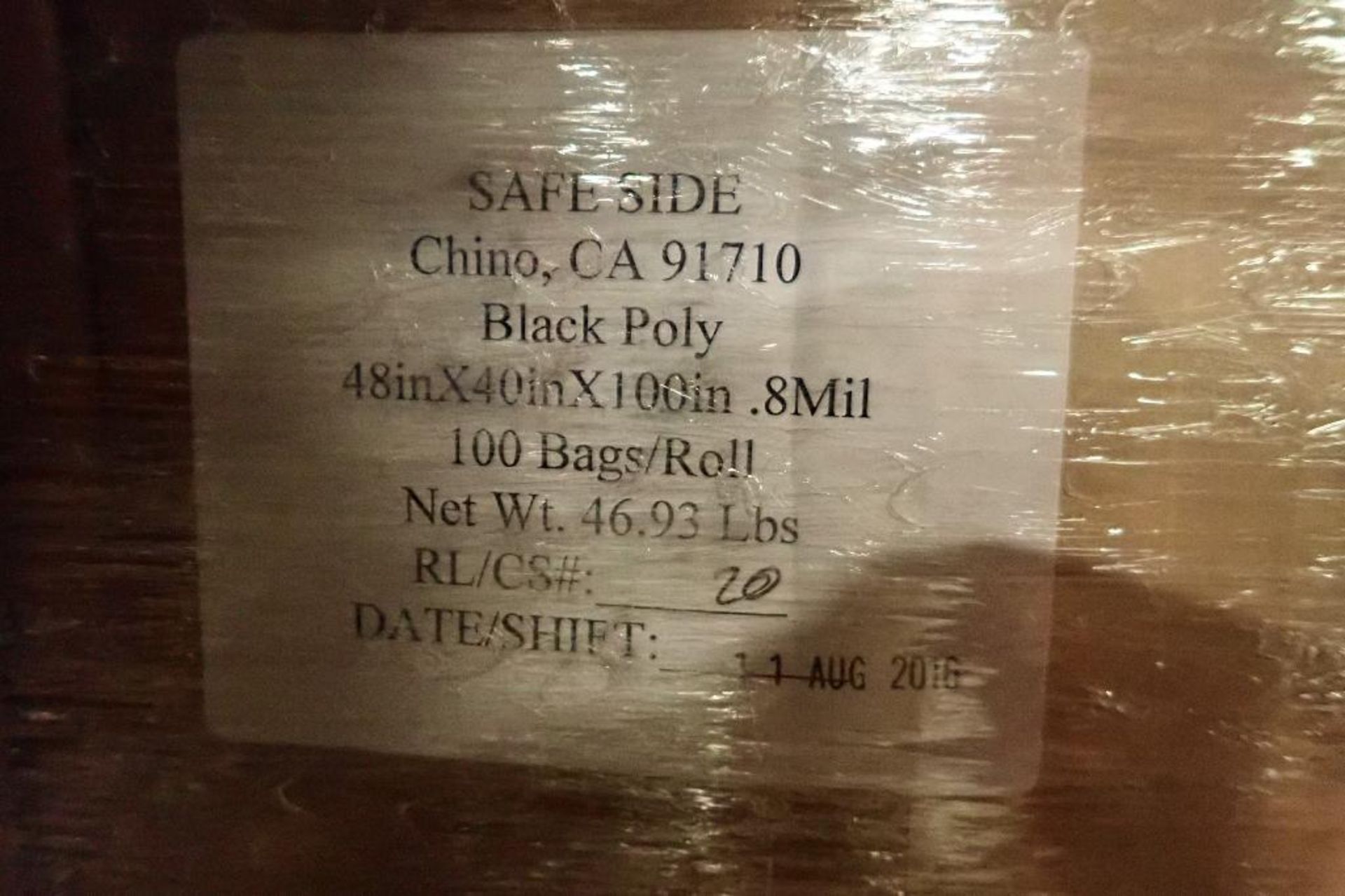 (25) Boxes of Safe Side, black poly bags. (See photos for additional specs). **Rigging Fee: $25** (L - Image 2 of 3