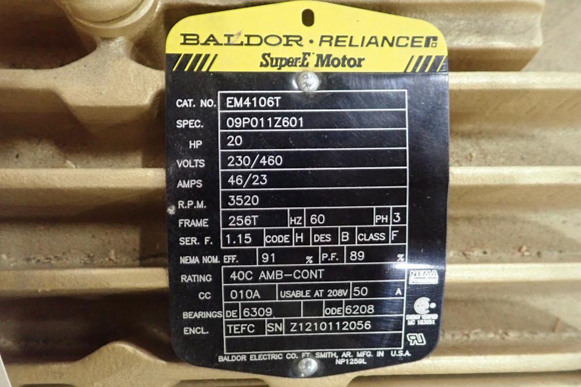 Baldor 20 hp electric motor. (See photos for additional specs). **Rigging Fee: $25** (Located in Eag - Image 4 of 4