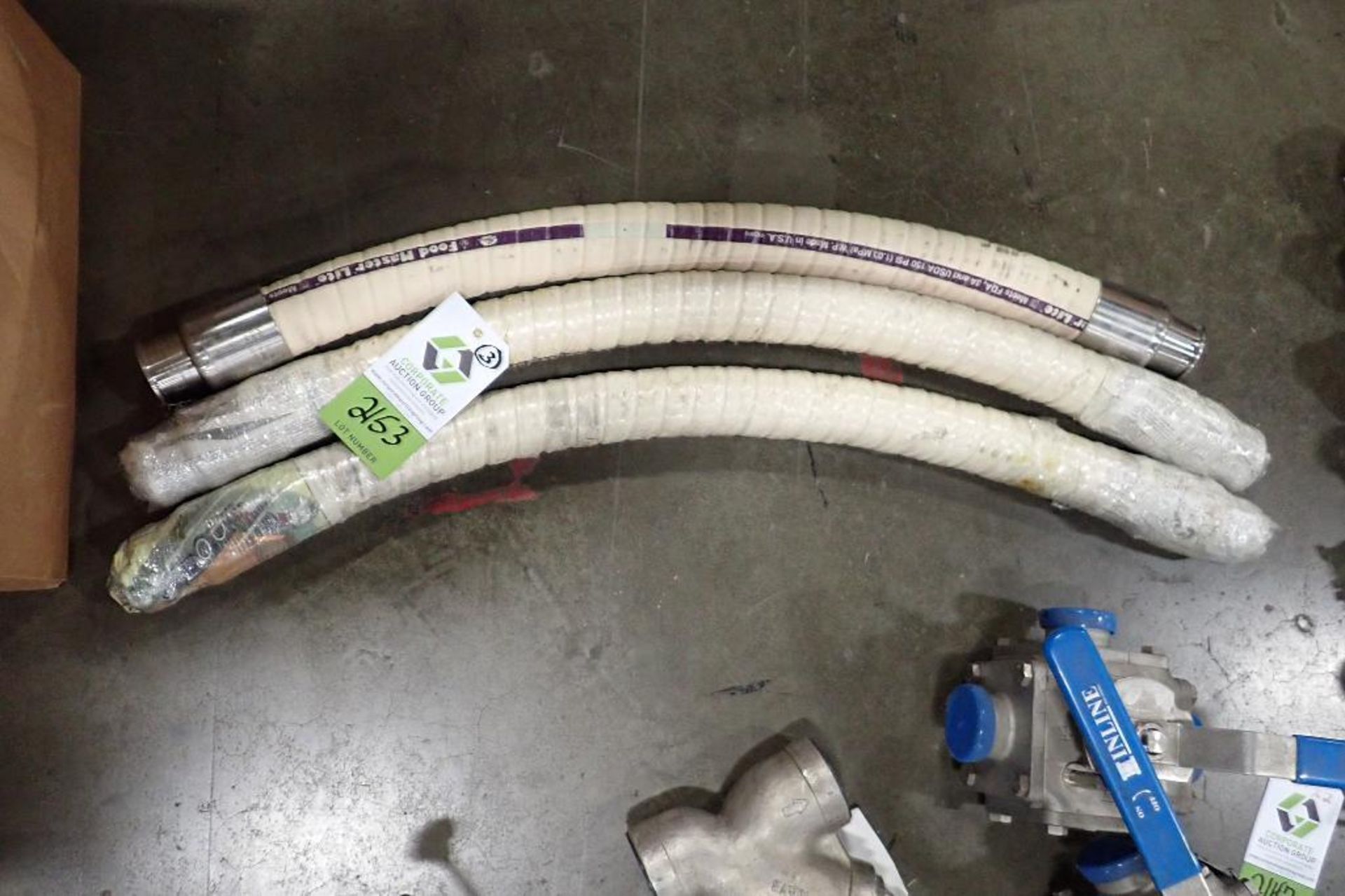(3) 2 in. sanitary flex hose, 36 in. long (LOT). (See photos for additional specs). **Rigging Fee: $