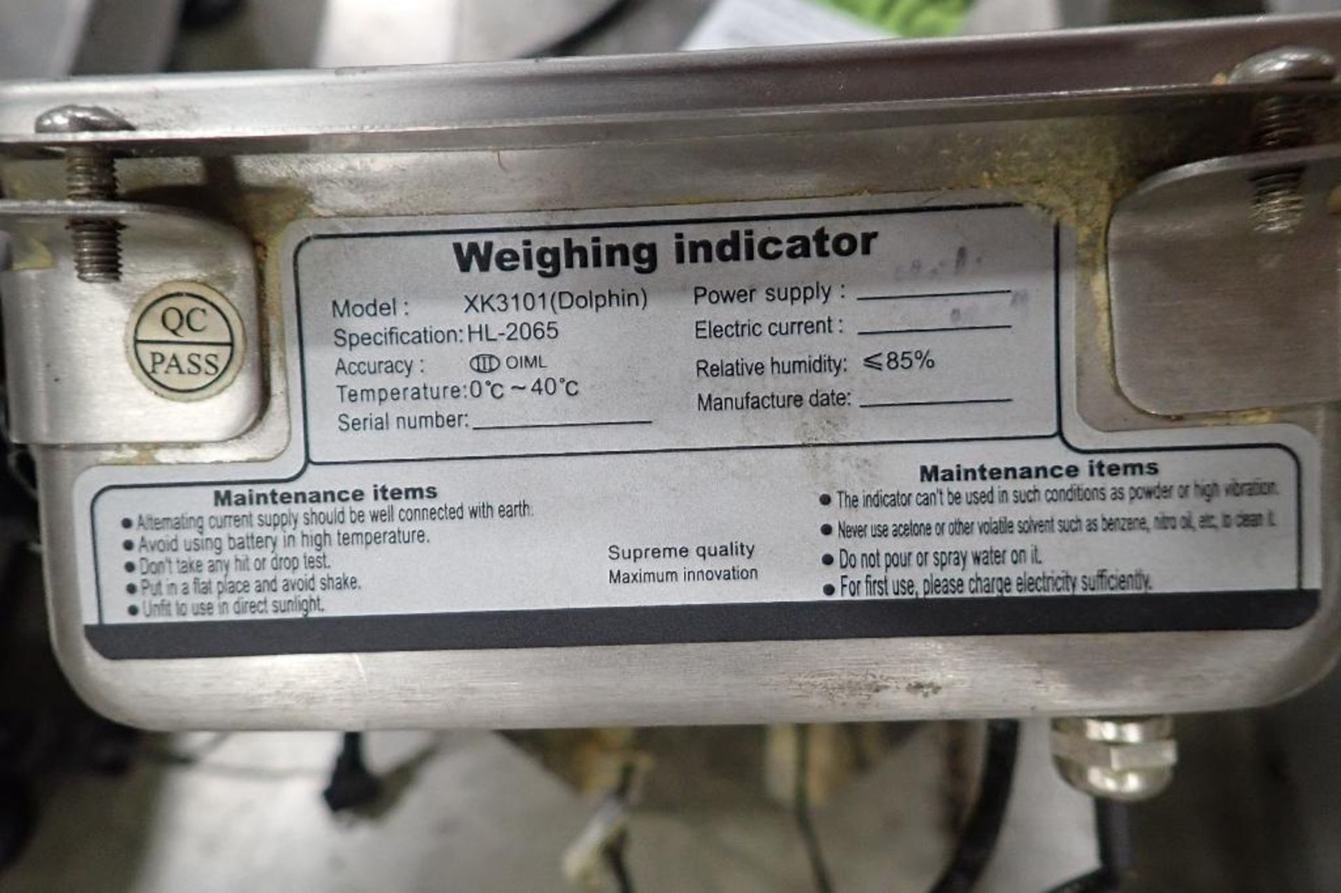 Weighing indicator bench scale, 16 in. x 16 in., Scale FX table top gram scale. (See photos for addi - Image 2 of 2