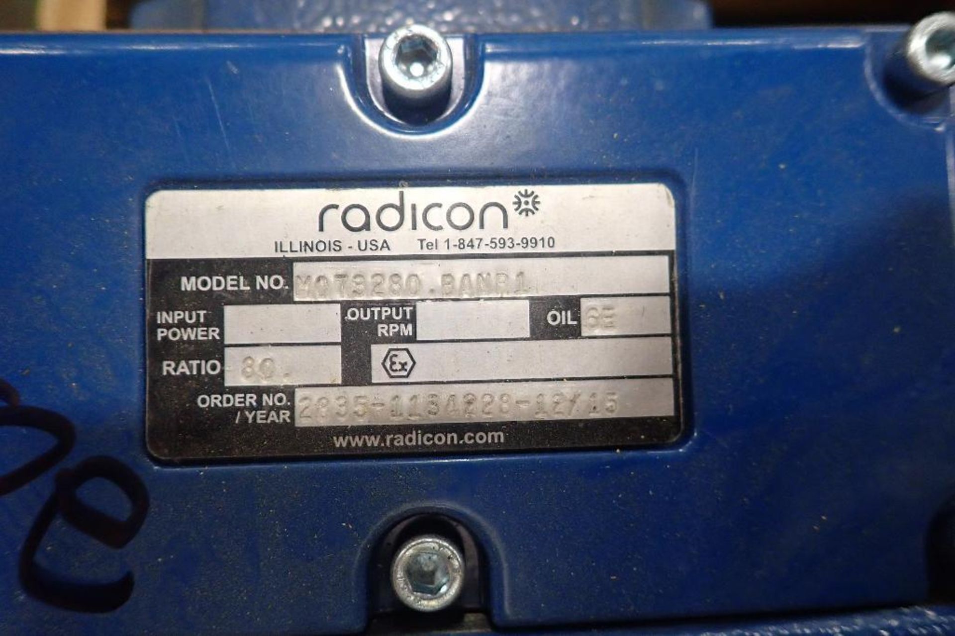 (3) New Radicon gearboxes. (See photos for additional specs). **Rigging Fee: $25** (Located in Eagan - Image 5 of 9