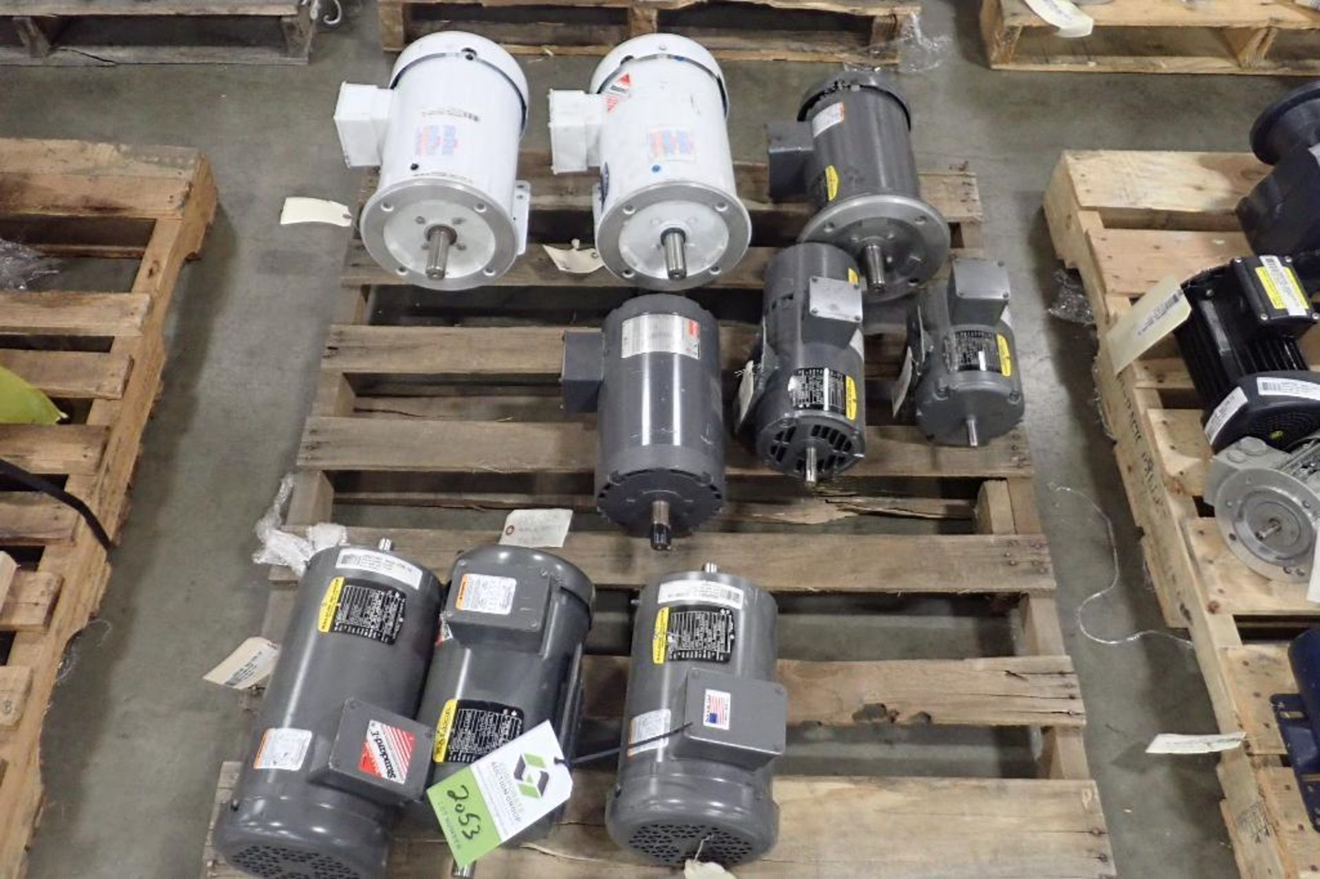 Pallet of Baldor electric motors. (See photos for additional specs). **Rigging Fee: $25** (Located i