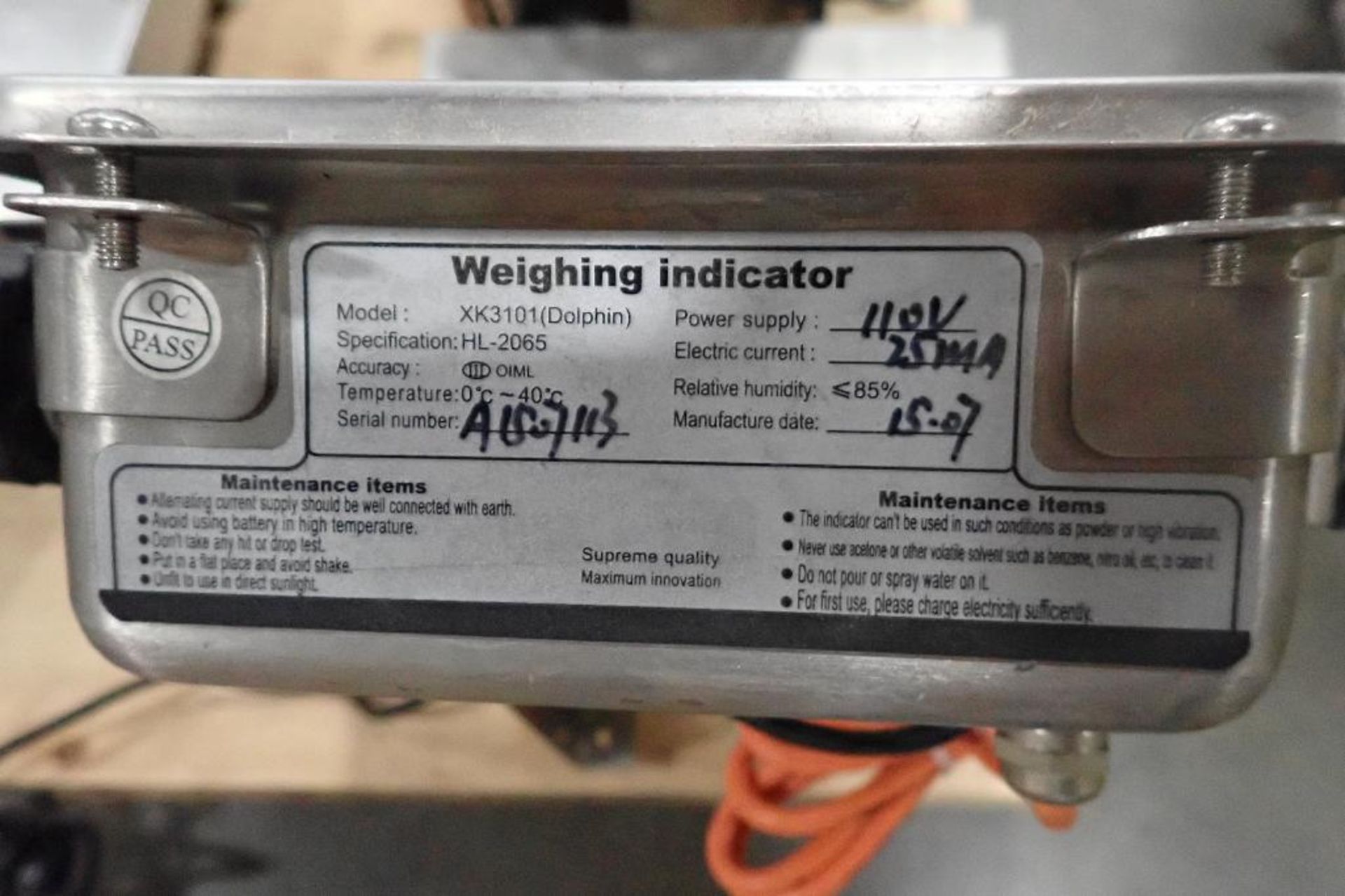 (2) Weighing indicator bench scales, 12 in. x 12 in.. (See photos for additional specs). **Rigging F - Image 7 of 7