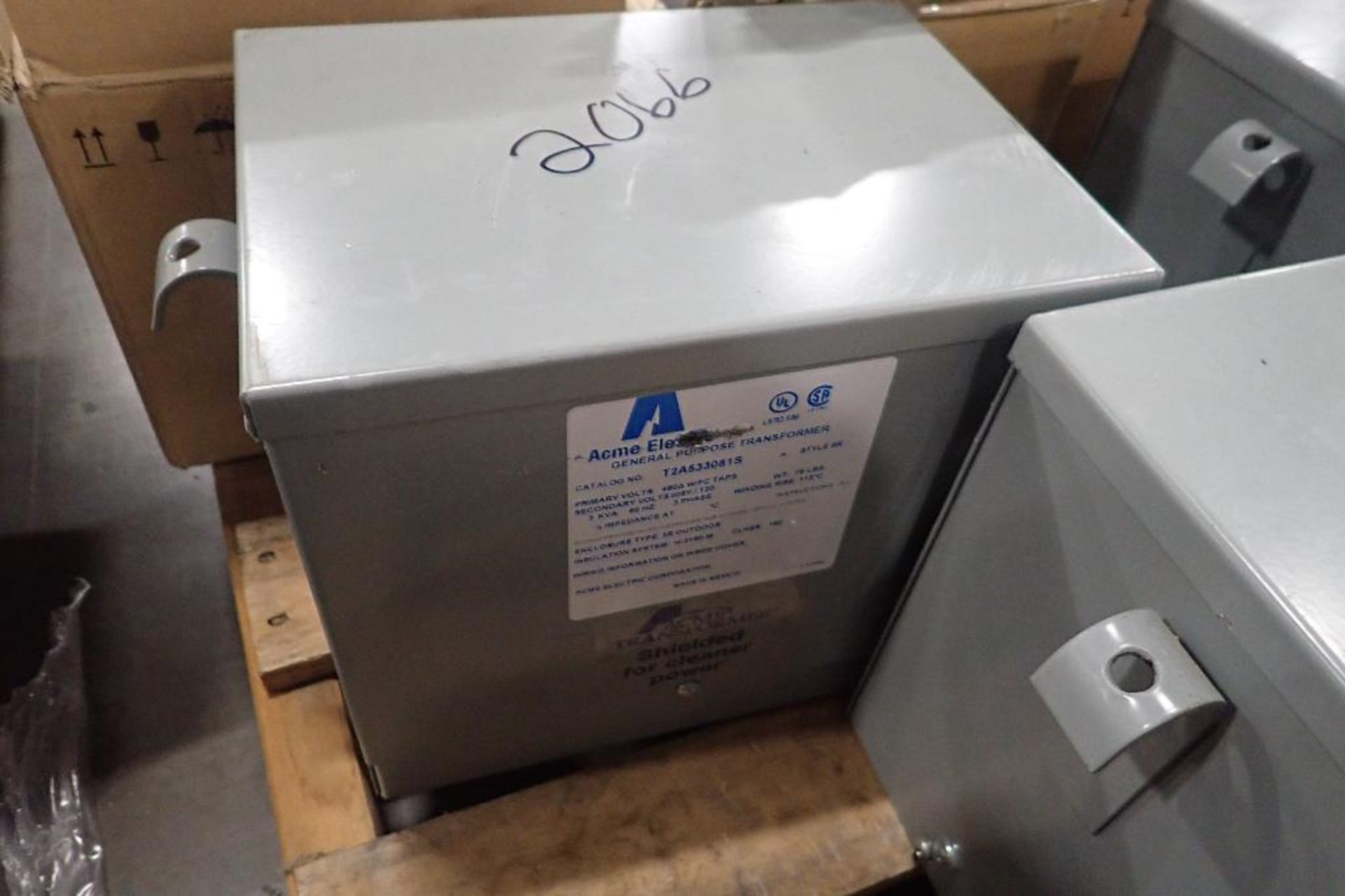 (5) New Acme general purpose transformers. (See photos for additional specs). **Rigging Fee: $25** ( - Image 4 of 11