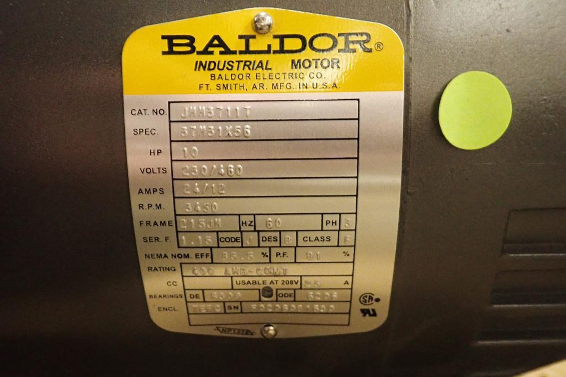 Baldor 10 hp electric motor. (See photos for additional specs). **Rigging Fee: $25** (Located in Eag - Image 4 of 4