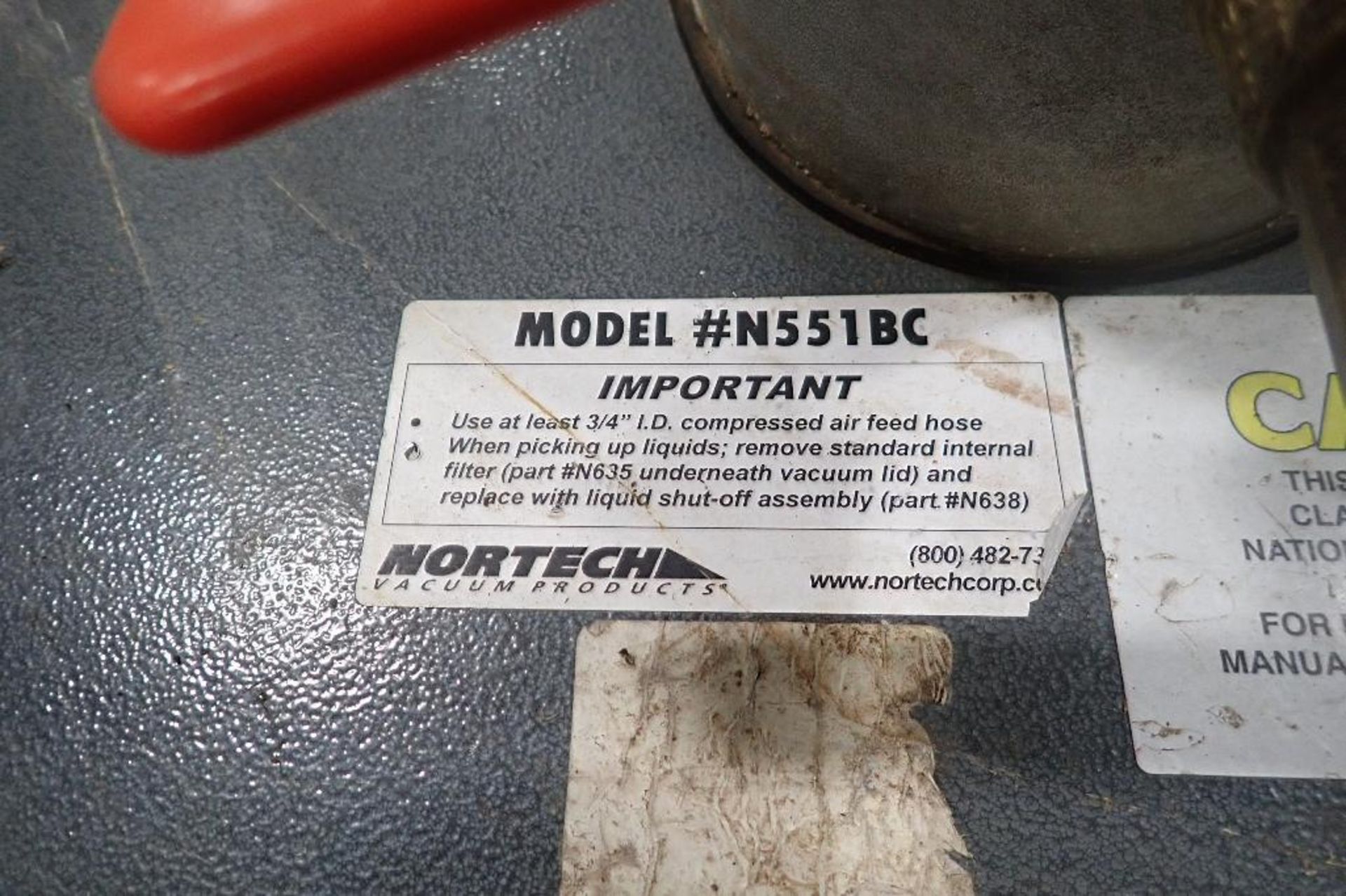 (2) Nortec air operated barrel vacuums, Model: N551BC, Model: N551BK.. (See photos for additional sp - Image 4 of 5
