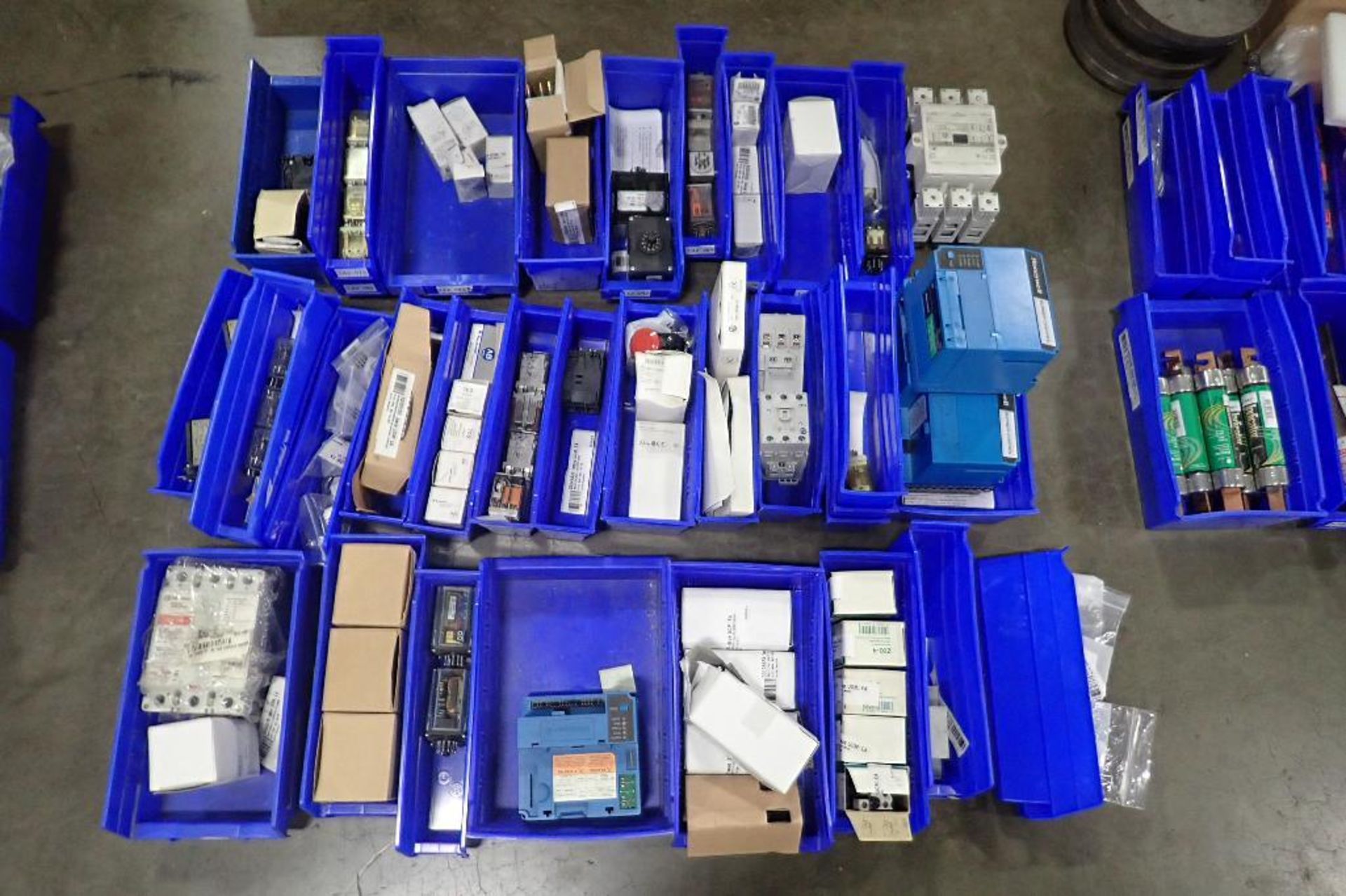 (3) skids of parts, Honeywell electrical parts, limit switches, circuit breakers, relays. (See photo