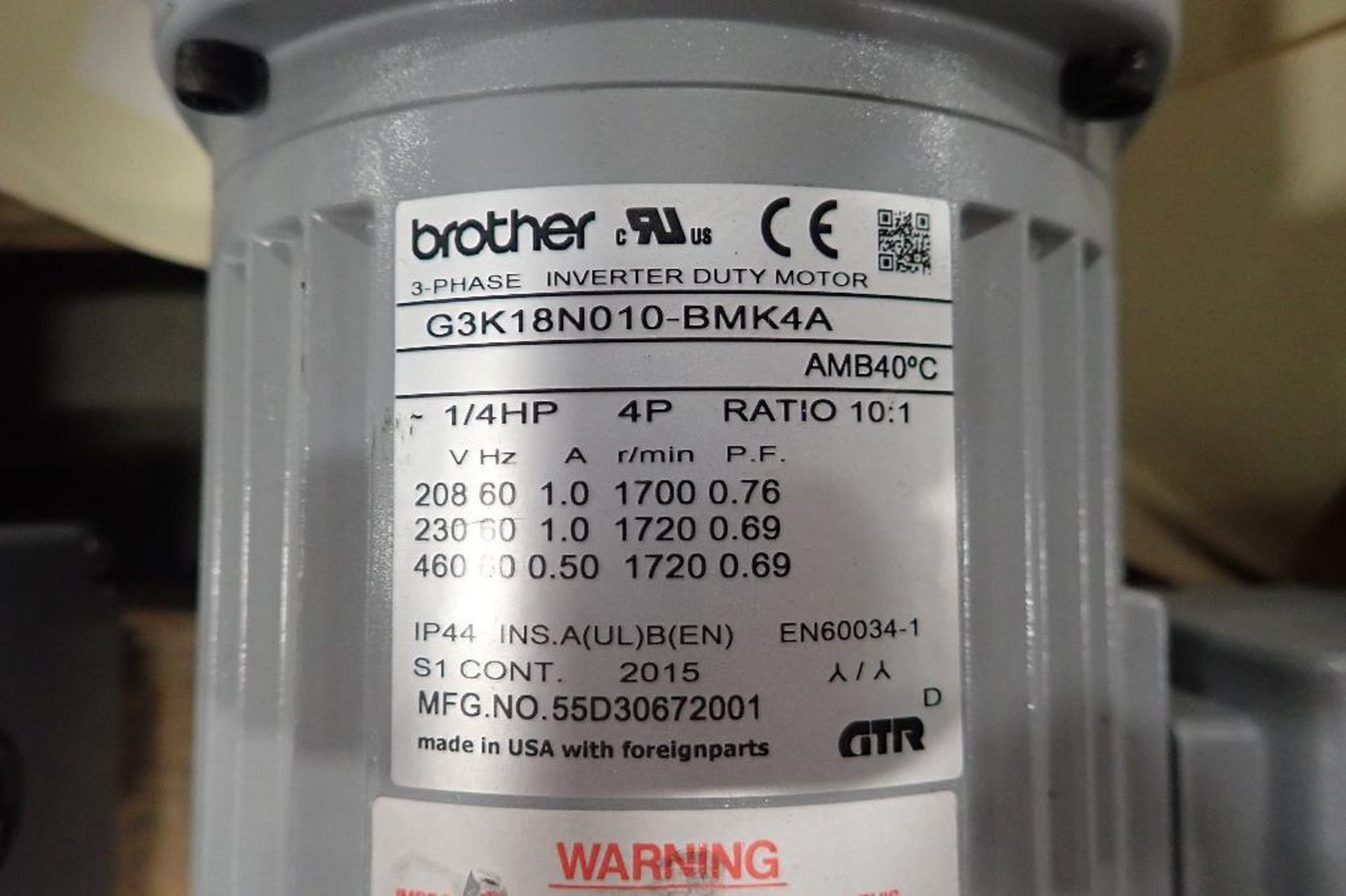 (6) New Brother 14 hp induction motors. (See photos for additional specs). **Rigging Fee: $25** (Loc - Image 16 of 19