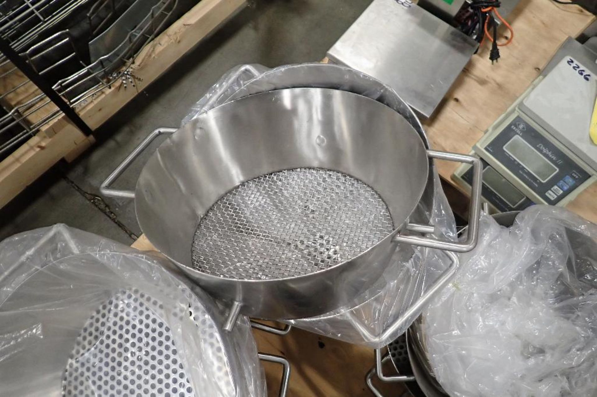 Skid of assorted SS screens and sieves. (See photos for additional specs). **Rigging Fee: $25** (Loc - Image 7 of 7