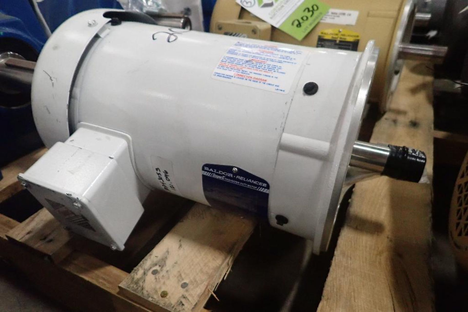 (3) Baldor electric motors, 5 hp, 5hp, 3 hp. (See photos for additional specs). **Rigging Fee: $25** - Image 8 of 10