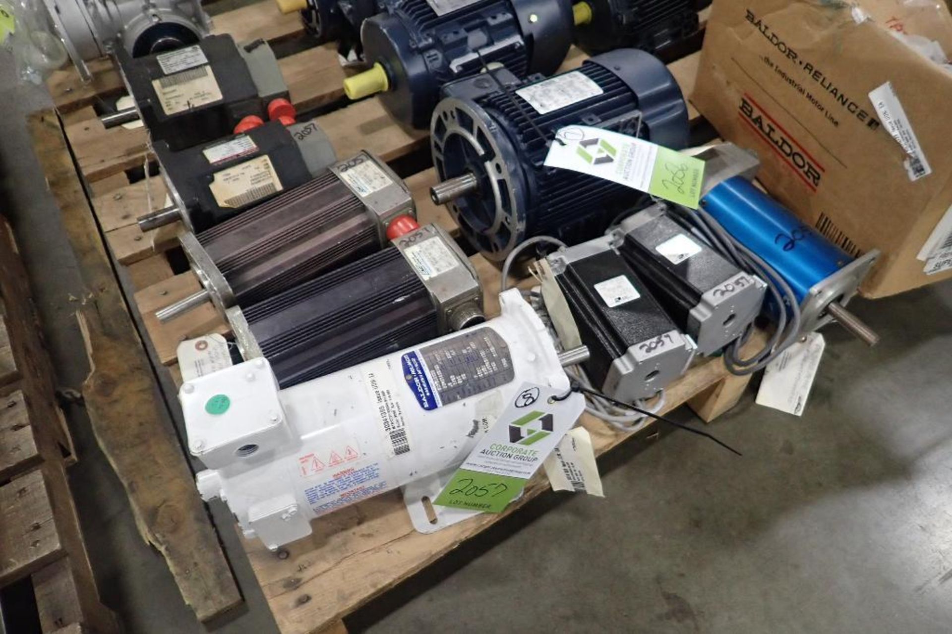 (8) assorted servo motors and electric motors. (See photos for additional specs). **Rigging Fee: $25