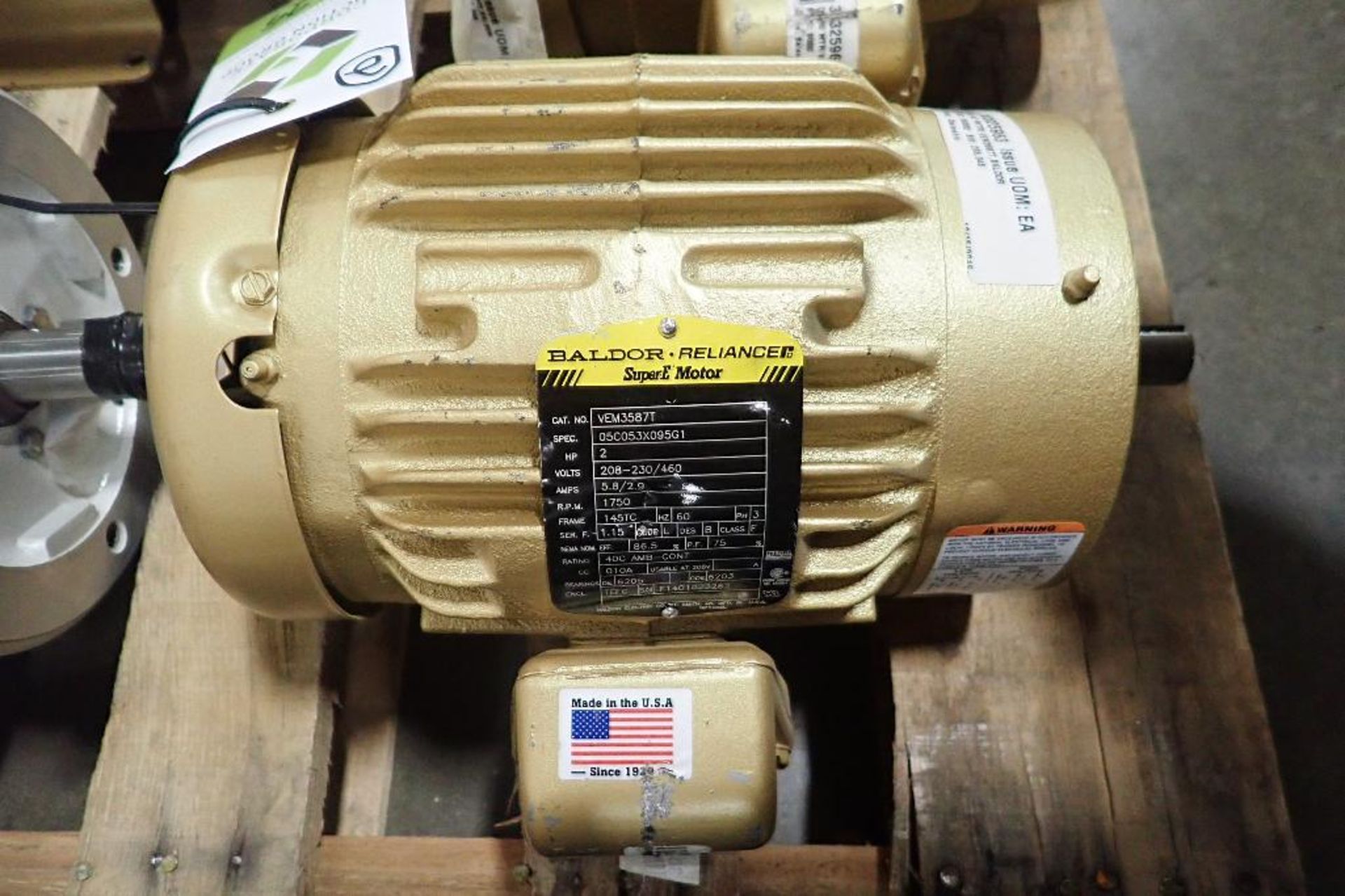 (2) Baldor 2 hp electric motors. (See photos for additional specs). **Rigging Fee: $25** (Located in - Image 5 of 6