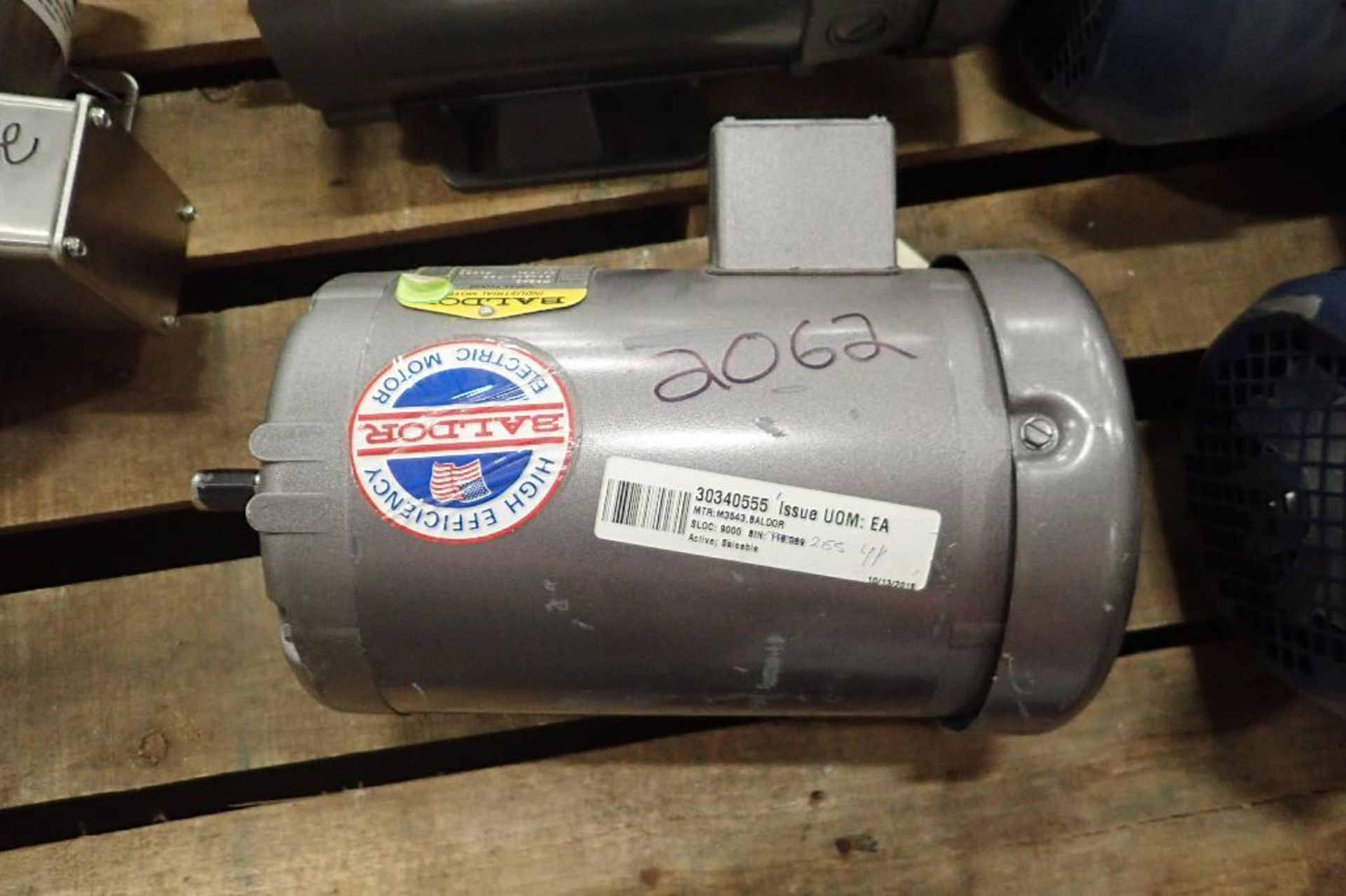 (2) Baldor electric motors, 3/4 hp and 1 hp. (See photos for additional specs). **Rigging Fee: $25** - Image 5 of 7