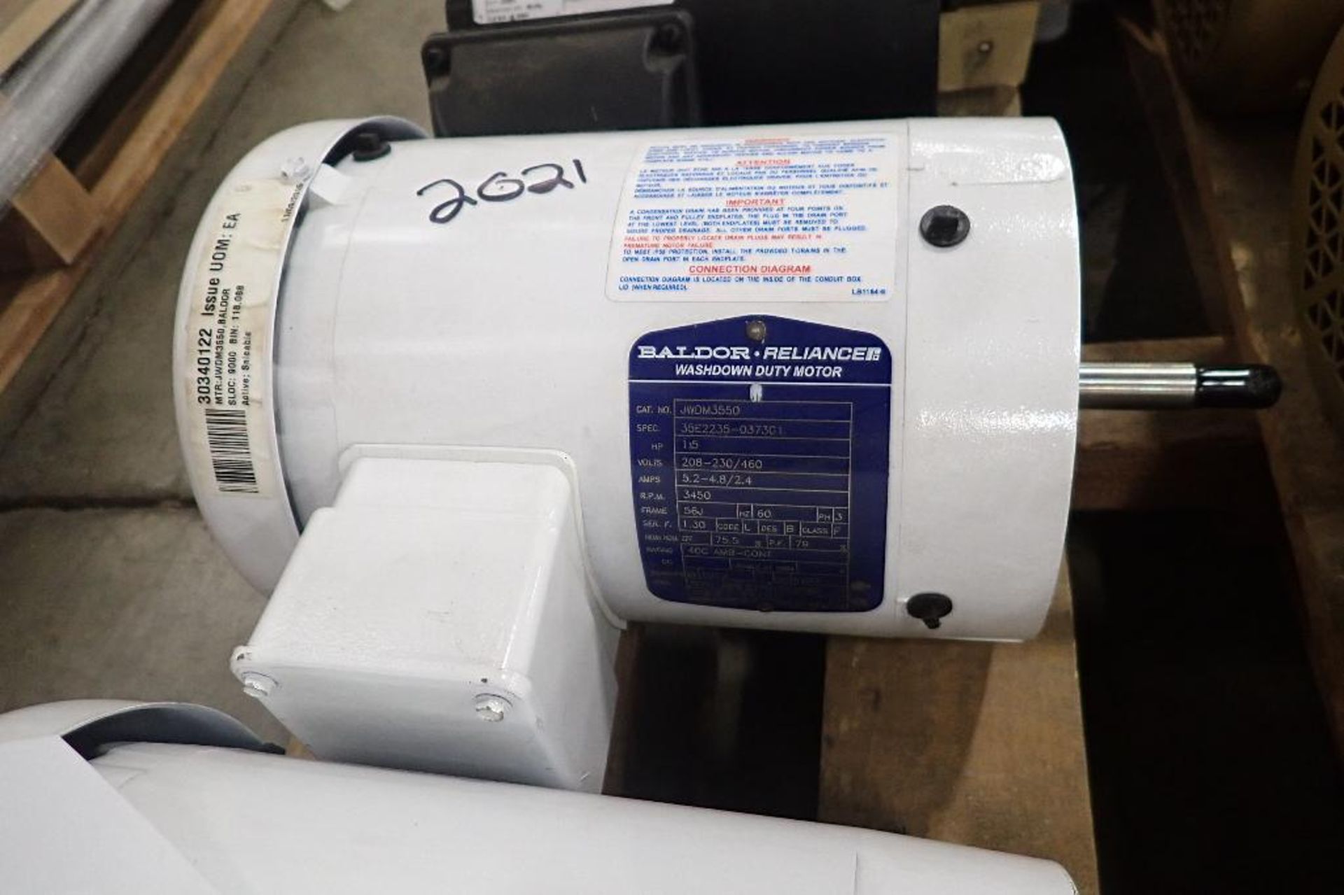 (2) New Baldor 1.5 hp electric motors. (See photos for additional specs). **Rigging Fee: $25** (Loca - Image 4 of 5