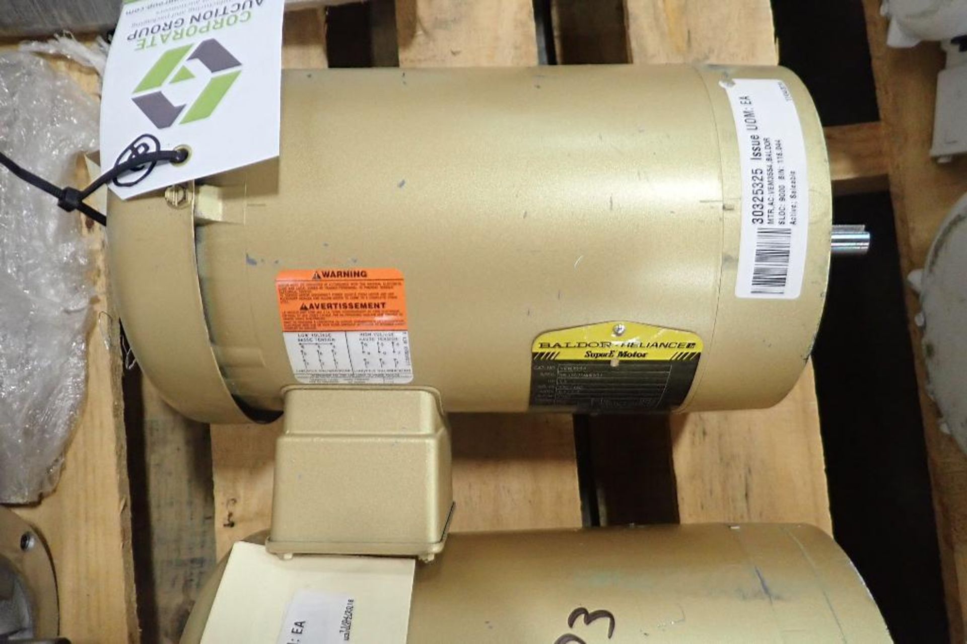 (2) Baldor 1.5 hp electric motors. (See photos for additional specs). **Rigging Fee: $25** (Located - Image 3 of 7