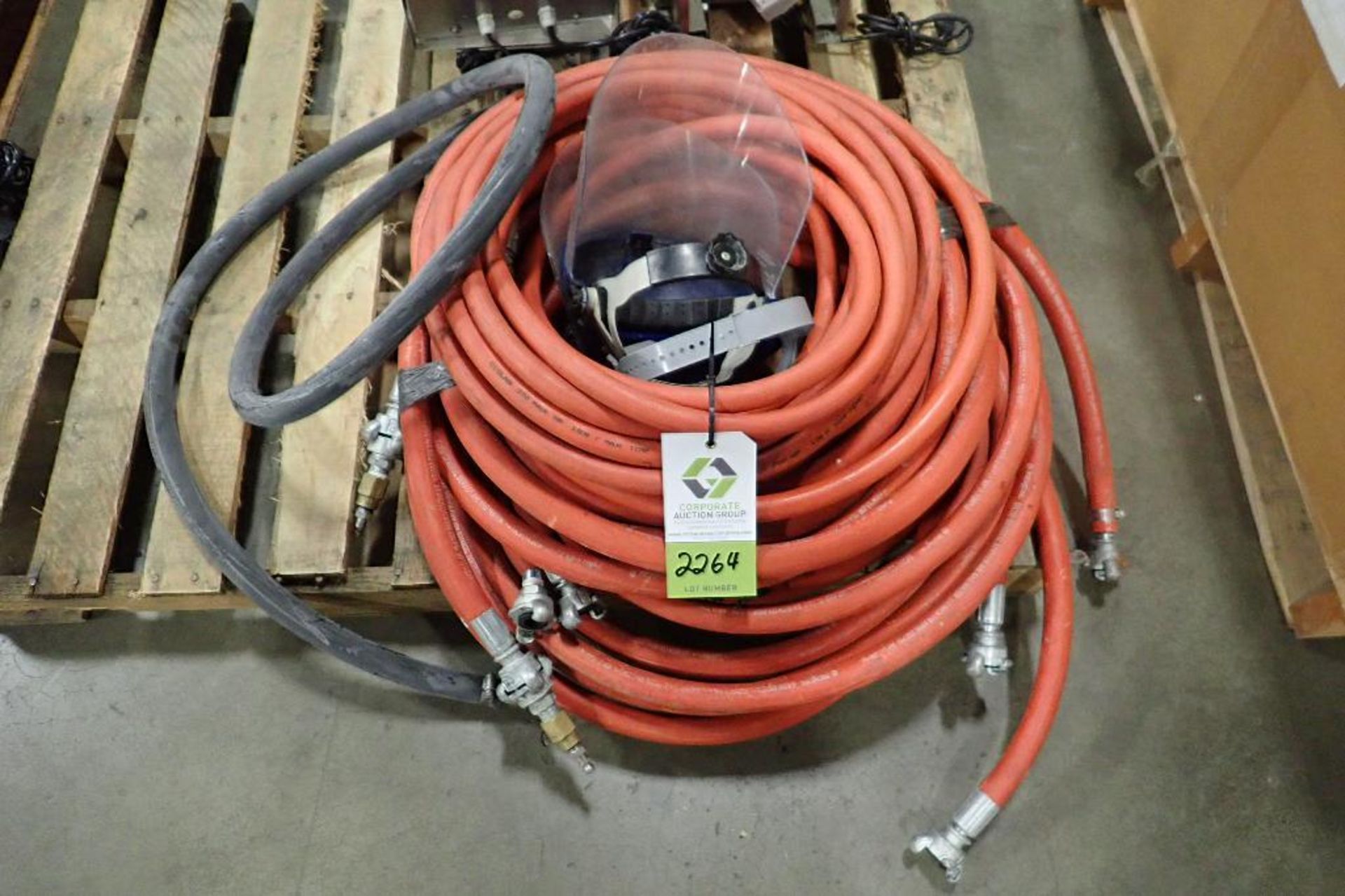 (3) 3/4 in. high pressure hoses, and face shields. (See photos for additional specs). **Rigging Fee: