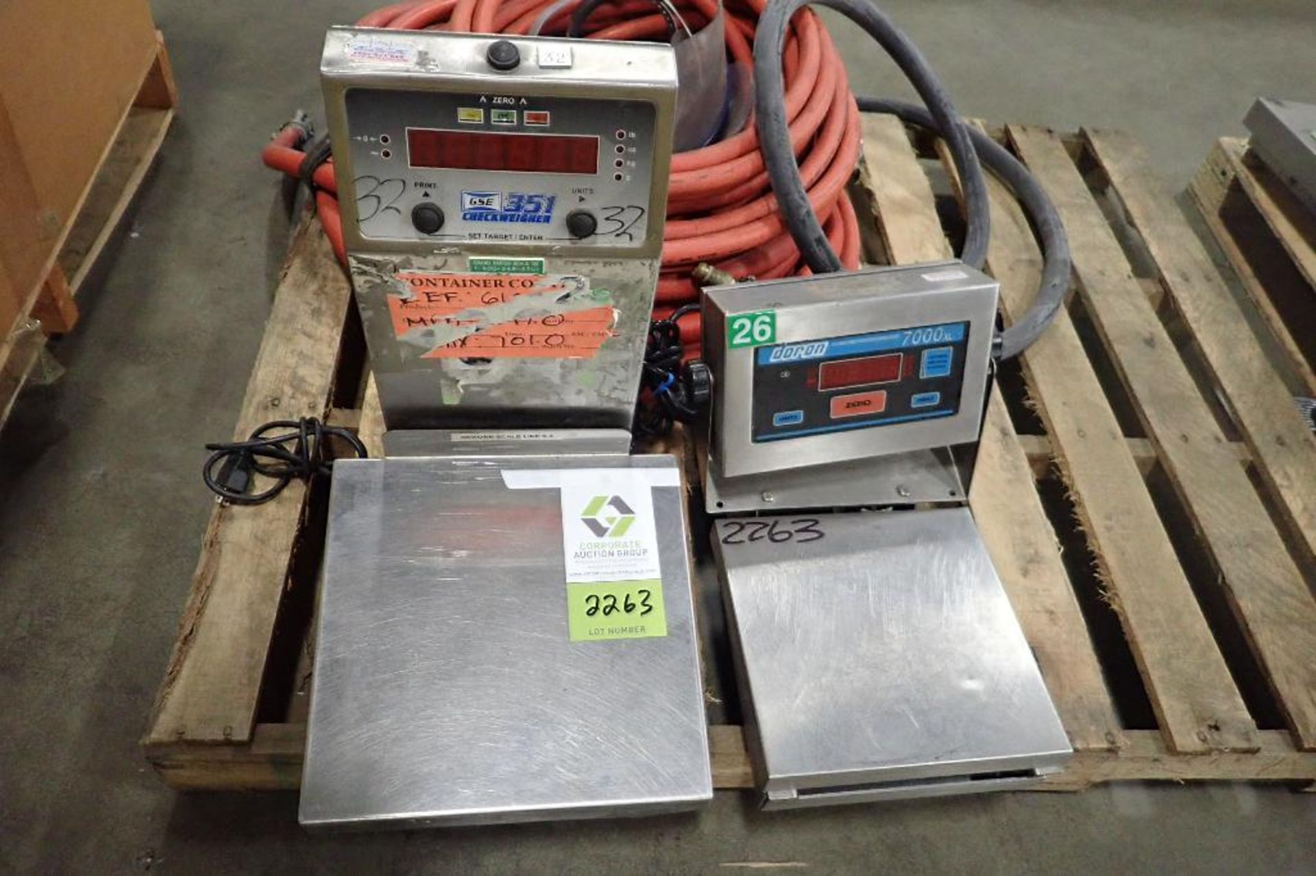 (2) Bench scales 12 in. x 12 in., and 10 in. x 10 in.. (See photos for additional specs). **Rigging