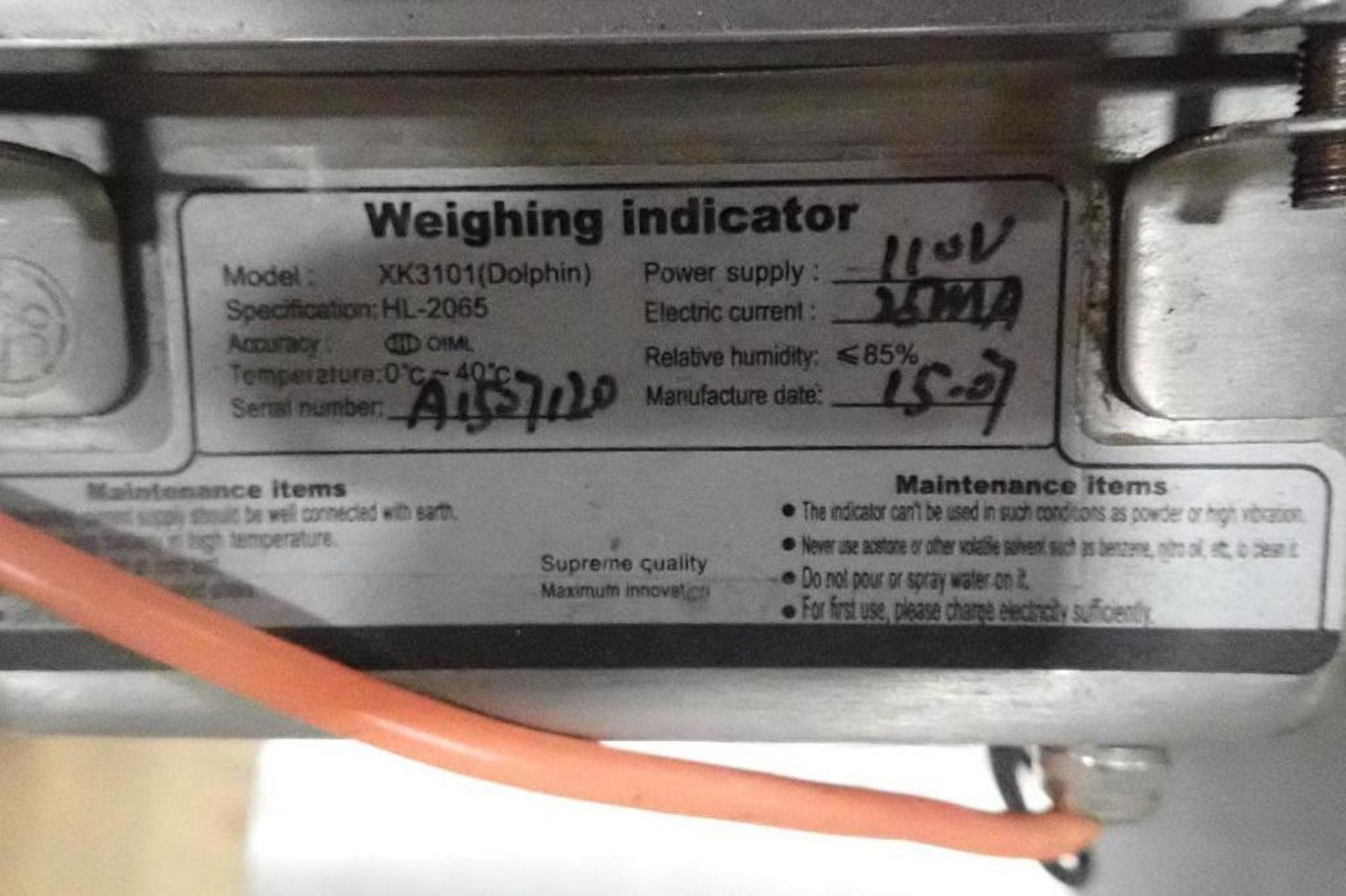 (2) Weighing indicator bench scales, 12 in. x 12 in.. (See photos for additional specs). **Rigging F - Image 4 of 7