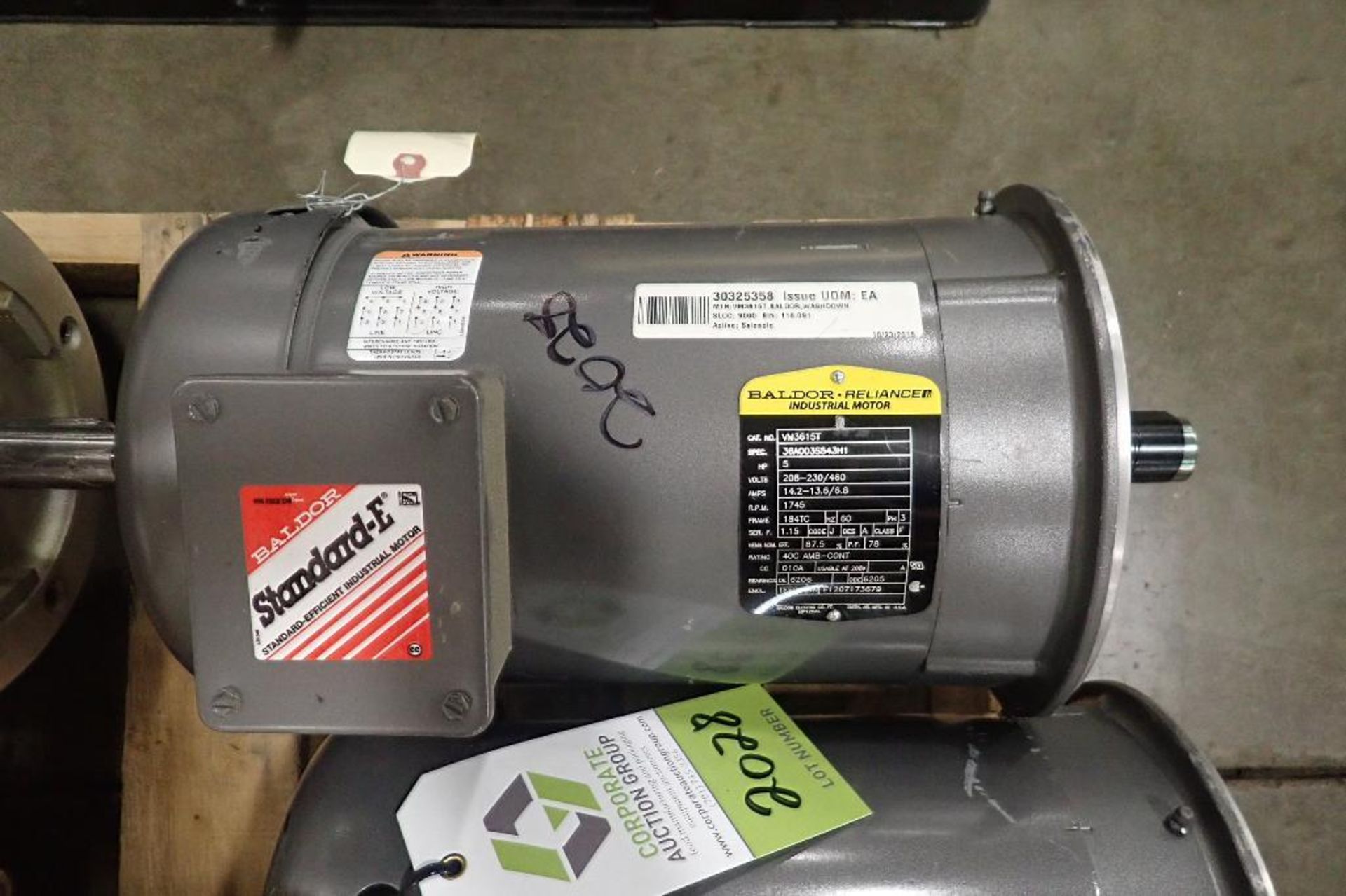 (2) Baldor 5 hp electric motors. (See photos for additional specs). **Rigging Fee: $25** (Located in - Image 3 of 6