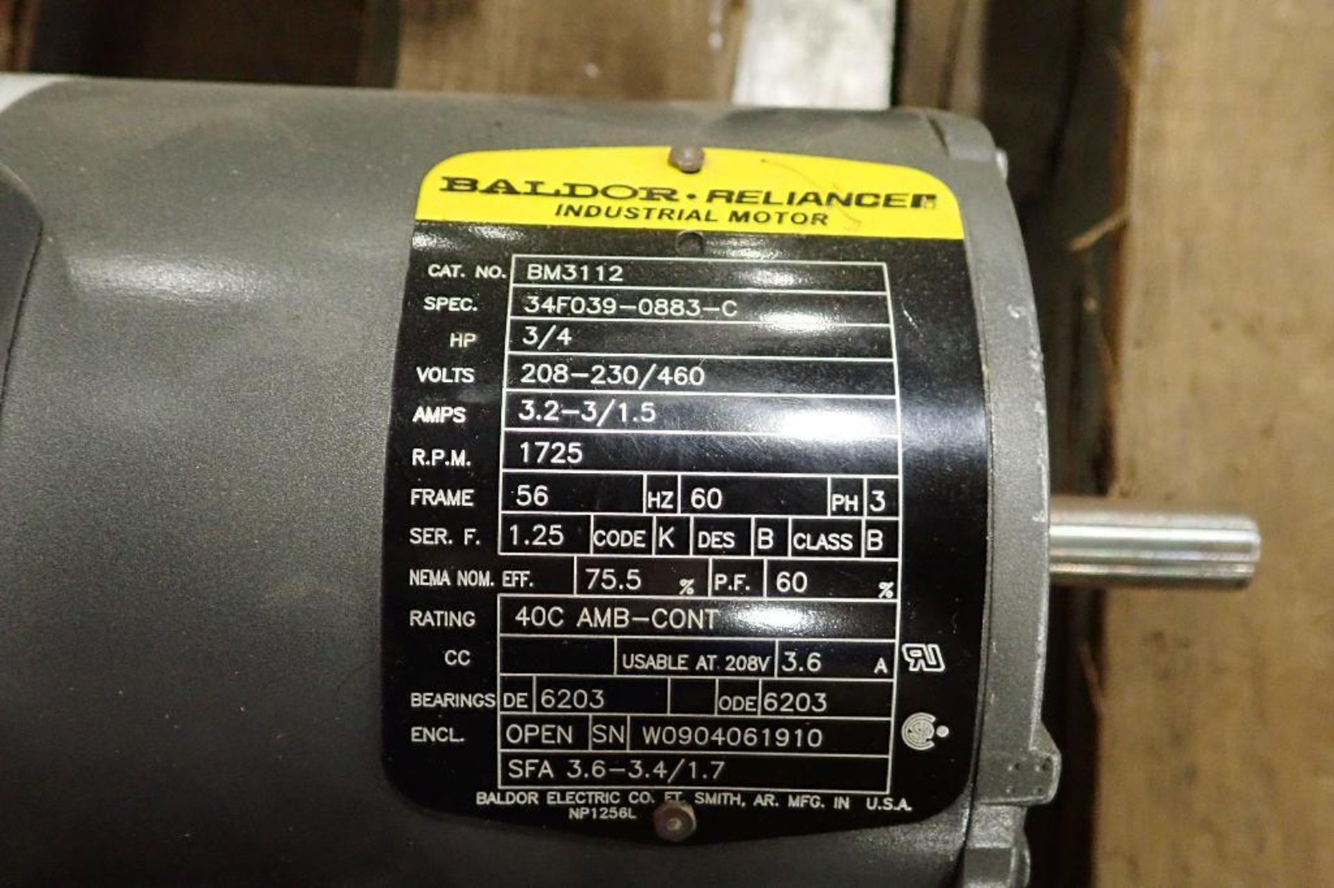 Pallet of Baldor electric motors. (See photos for additional specs). **Rigging Fee: $25** (Located i - Image 18 of 30