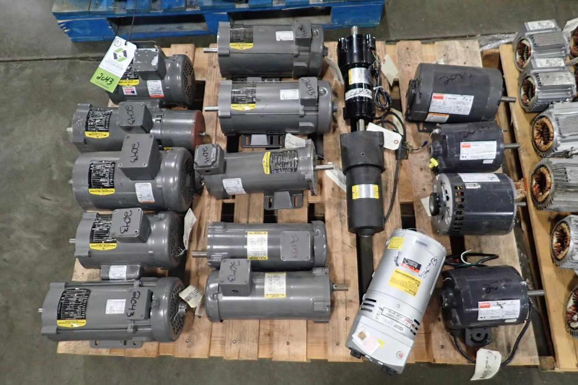 (17) assorted electric motors. (See photos for additional specs). **Rigging Fee: $35** (Located in E