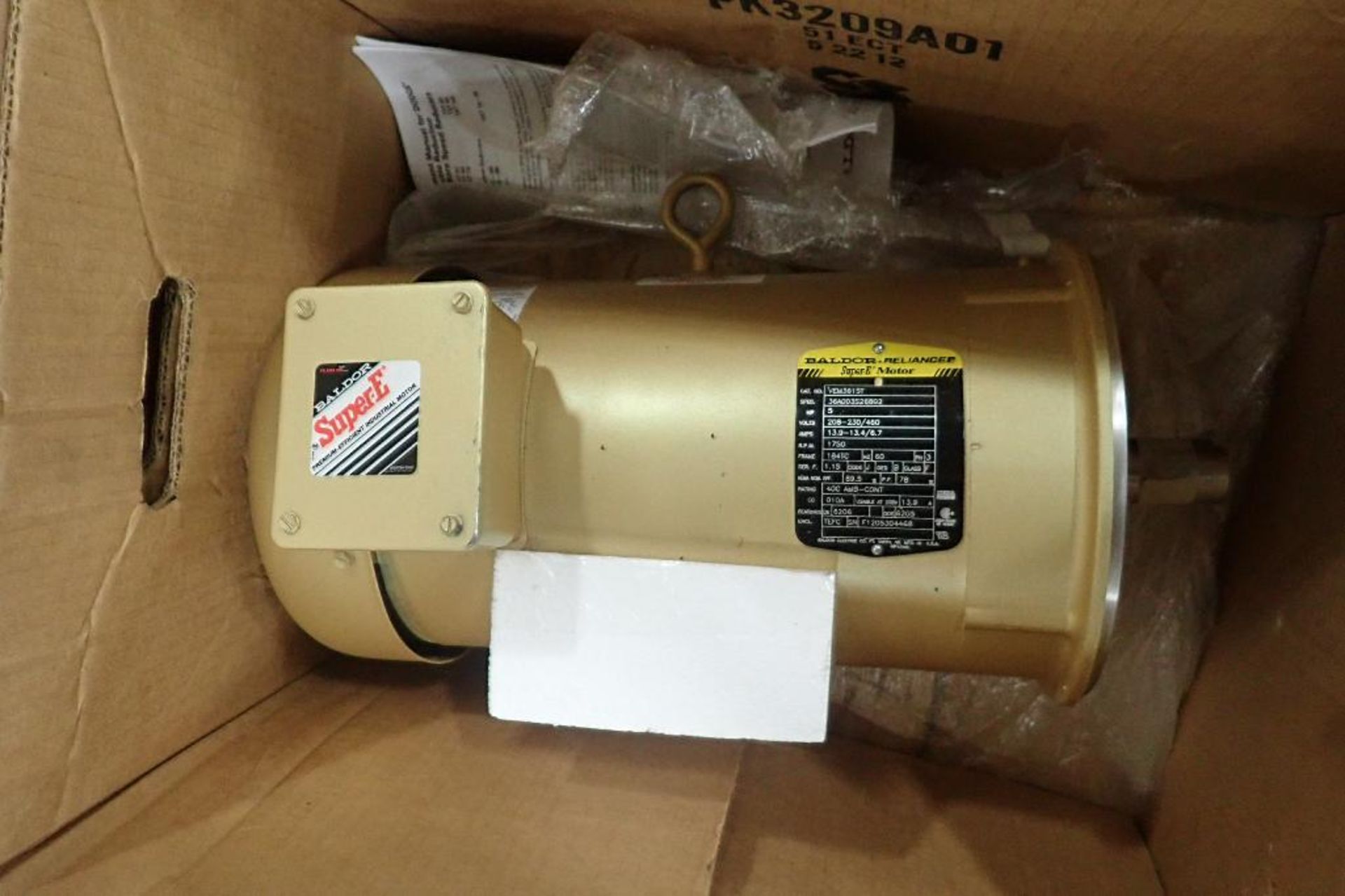 New Baldor 5 hp electric motor. (See photos for additional specs). **Rigging Fee: $25** (Located in