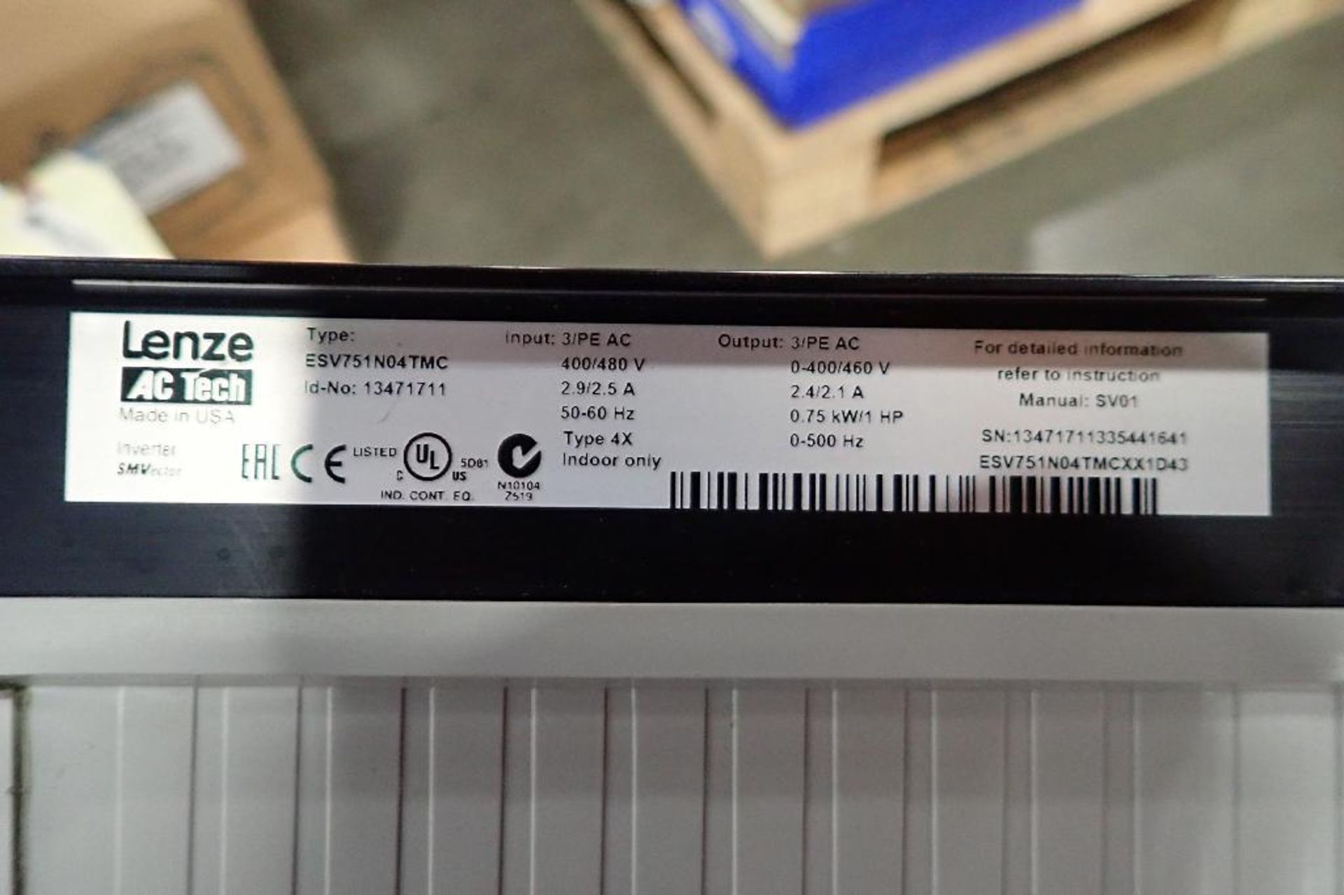 (4) Lenze ac tech SMVector speed controller. (See photos for additional specs). **Rigging Fee: $25** - Image 5 of 9