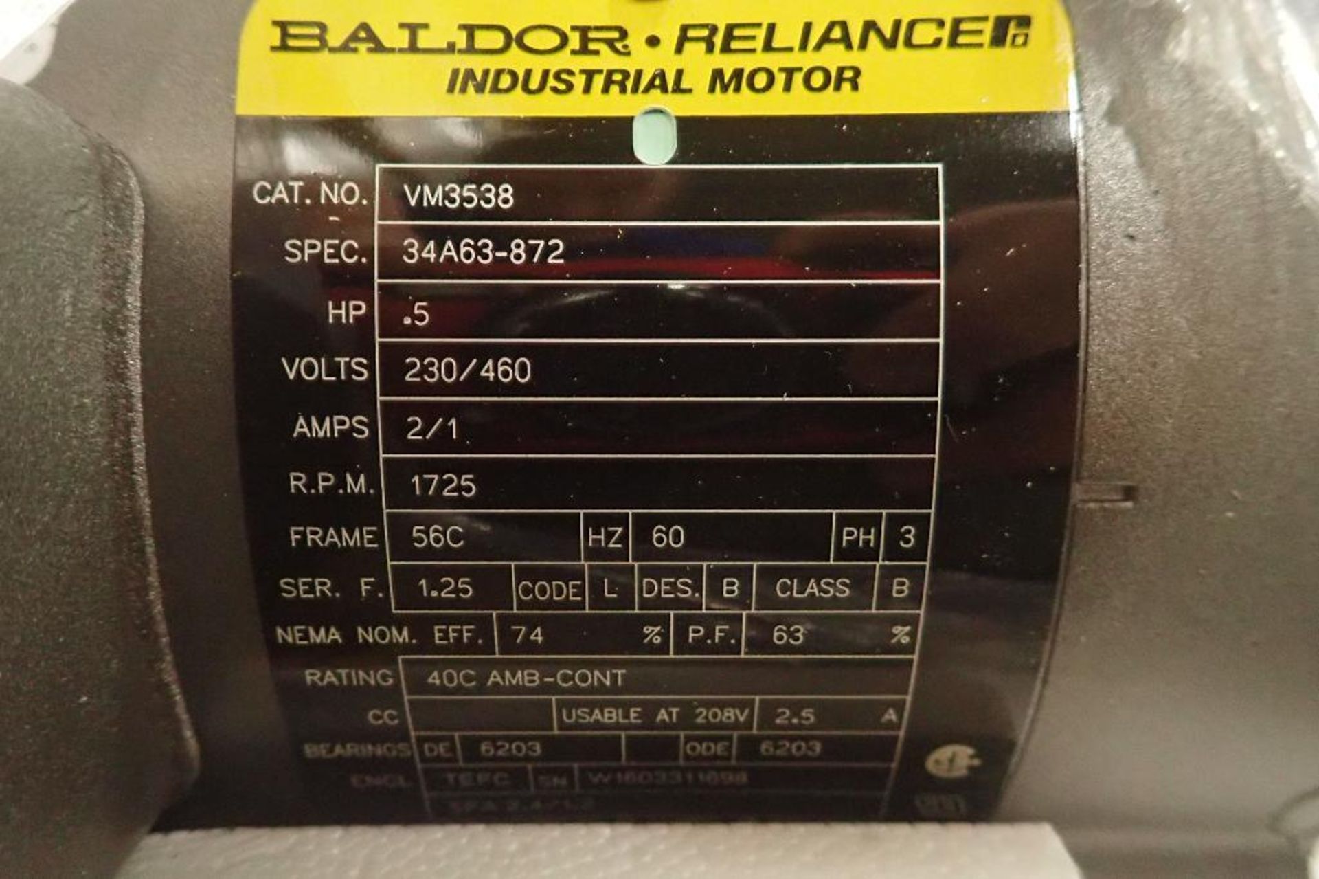 (2) Baldor electric motors, 0.5 hp and 2 hp. (See photos for additional specs). **Rigging Fee: $25** - Image 9 of 9
