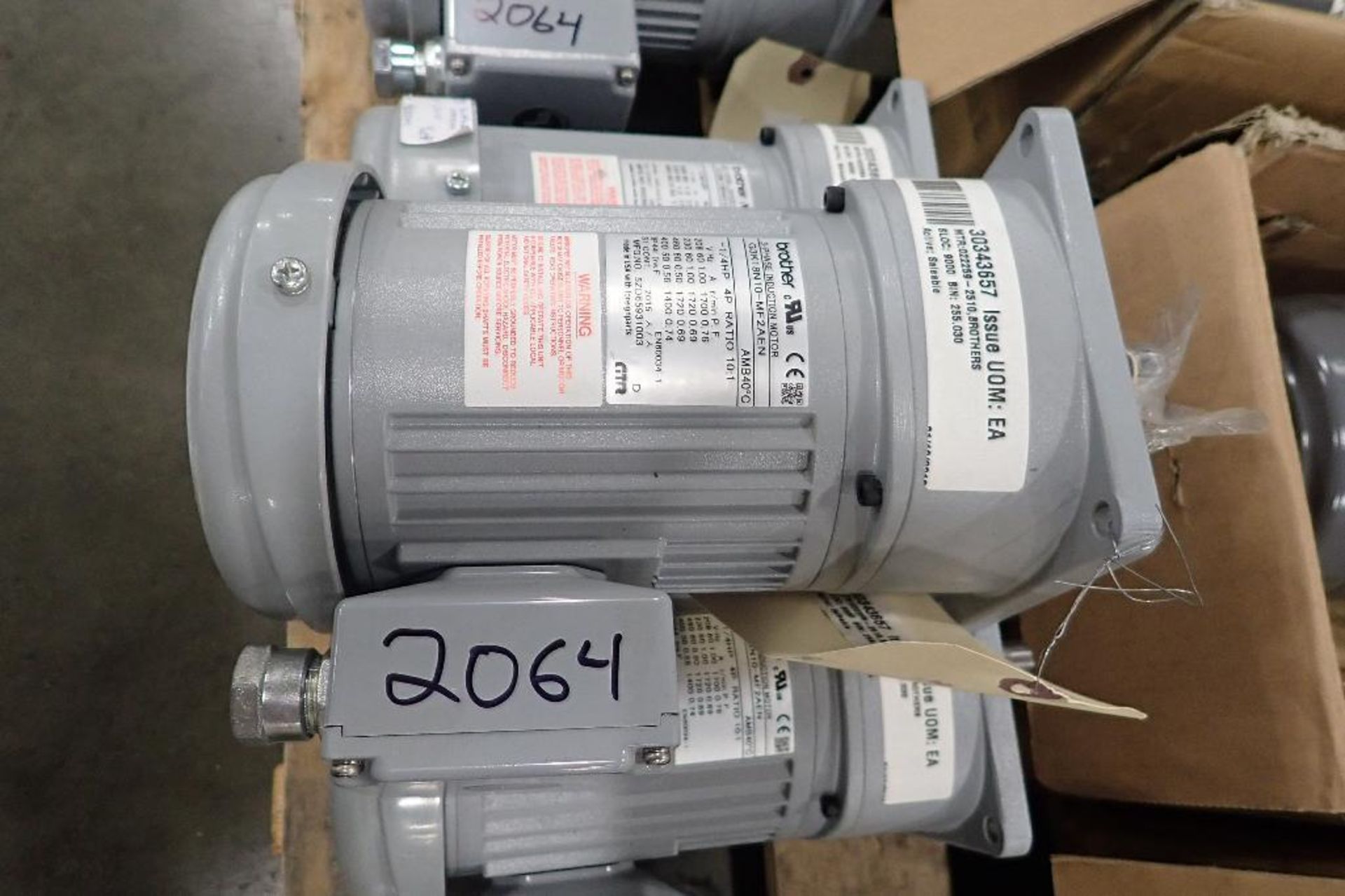 (6) New Brother 14 hp induction motors. (See photos for additional specs). **Rigging Fee: $25** (Loc - Image 8 of 19