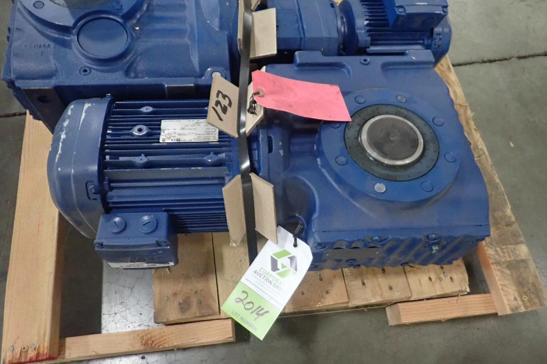 SEW 3 hp electric motor and gearbox. (See photos for additional specs). **Rigging Fee: $25** (Locate