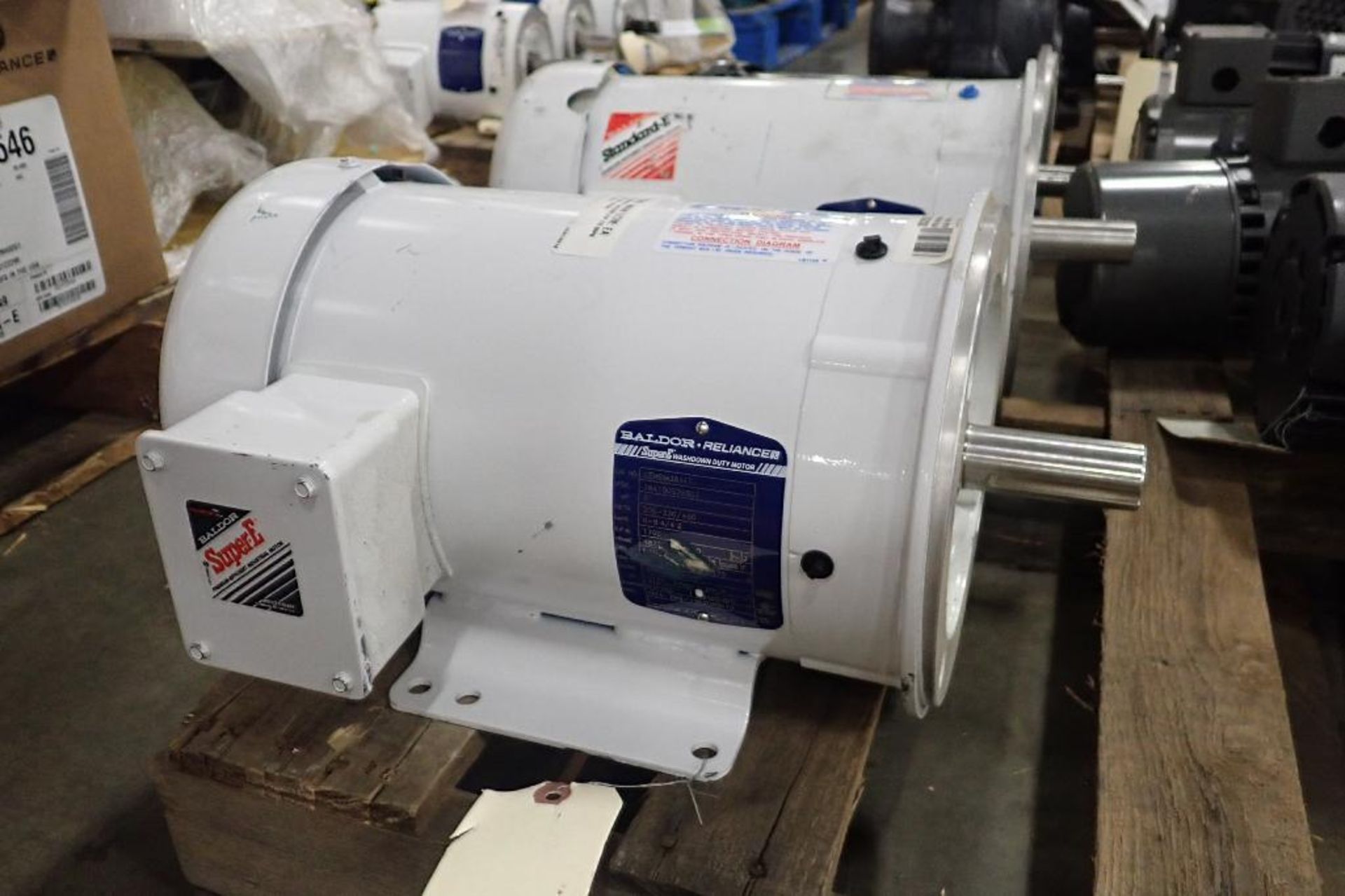 Pallet of Baldor electric motors. (See photos for additional specs). **Rigging Fee: $25** (Located i - Image 28 of 30