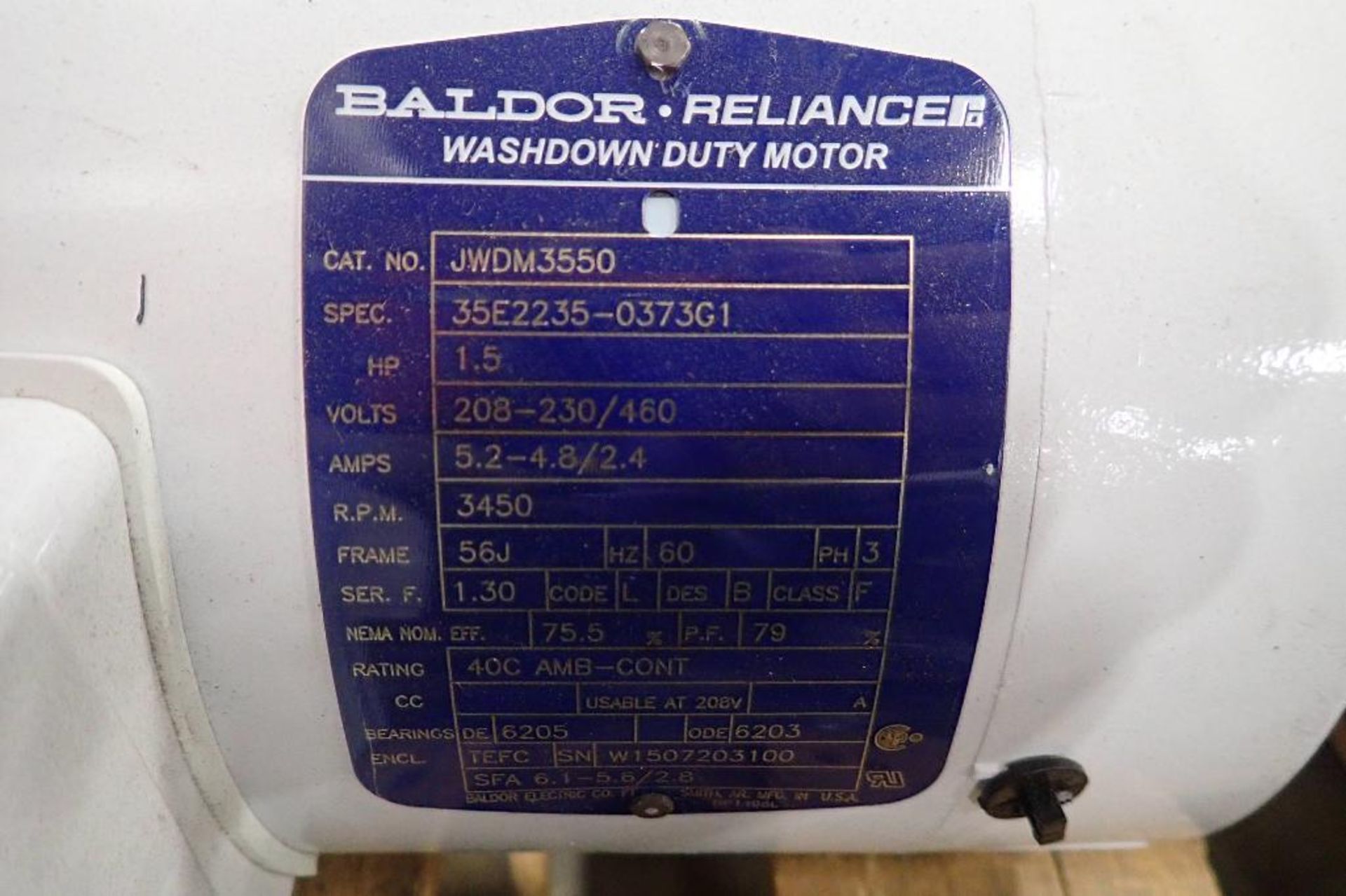 (2) New Baldor 1.5 hp electric motors. (See photos for additional specs). **Rigging Fee: $25** (Loca - Image 3 of 5