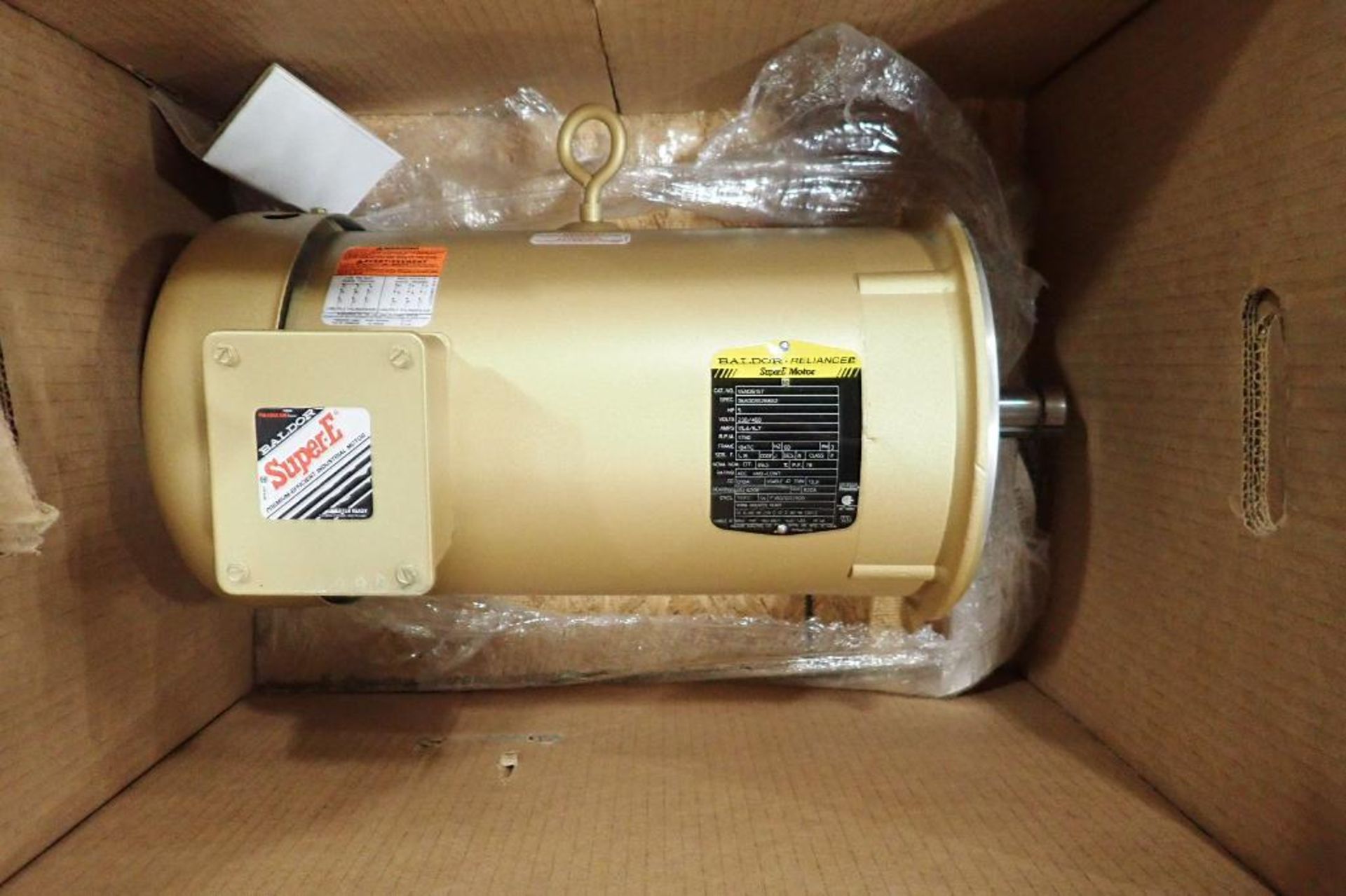 New Baldor 5 hp electric motor. (See photos for additional specs). **Rigging Fee: $25** (Located in - Image 3 of 4