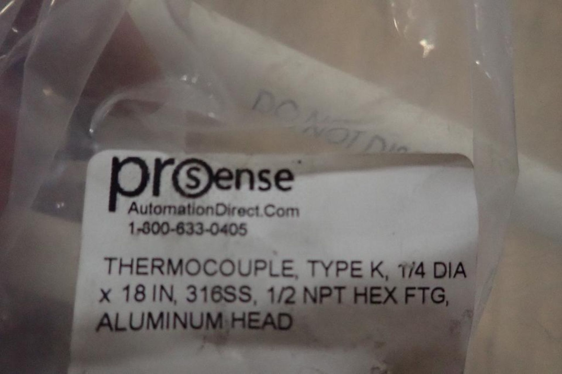 (20) New ProSense thermo couplers, type K, 1/4 dia x 18 in. 316SS, 1/2 NPT hex fitting, aluminum hea - Image 6 of 7