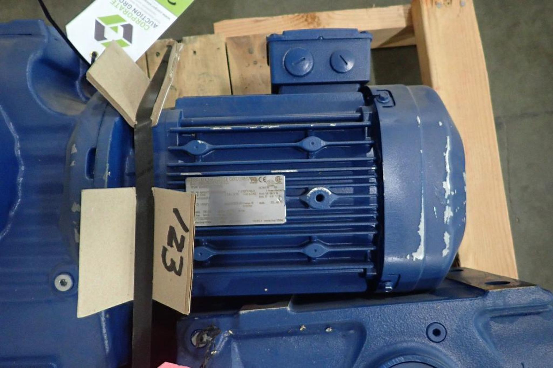 SEW 3 hp electric motor and gearbox. (See photos for additional specs). **Rigging Fee: $25** (Locate - Image 6 of 7