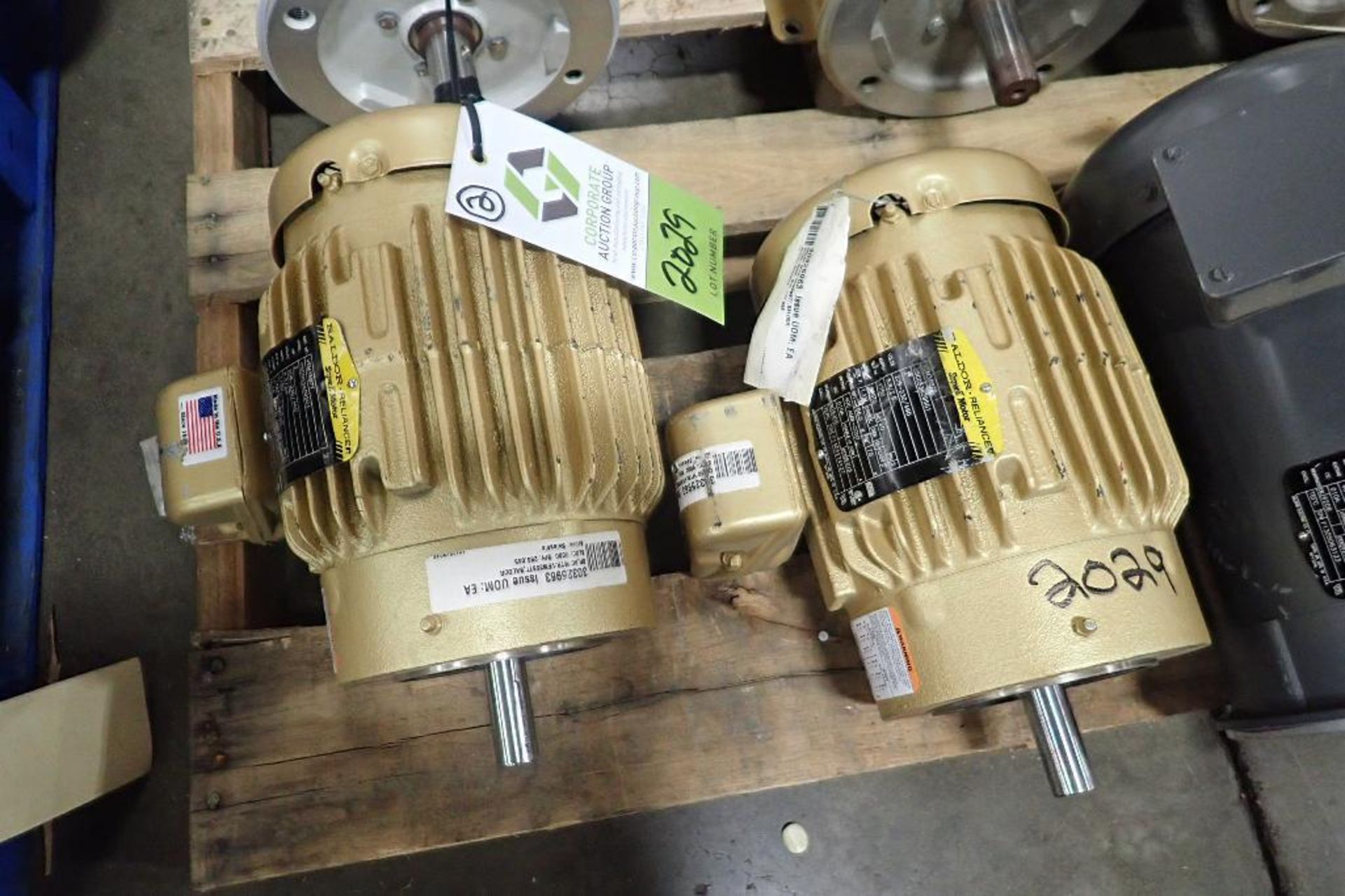 (2) Baldor 2 hp electric motors. (See photos for additional specs). **Rigging Fee: $25** (Located in