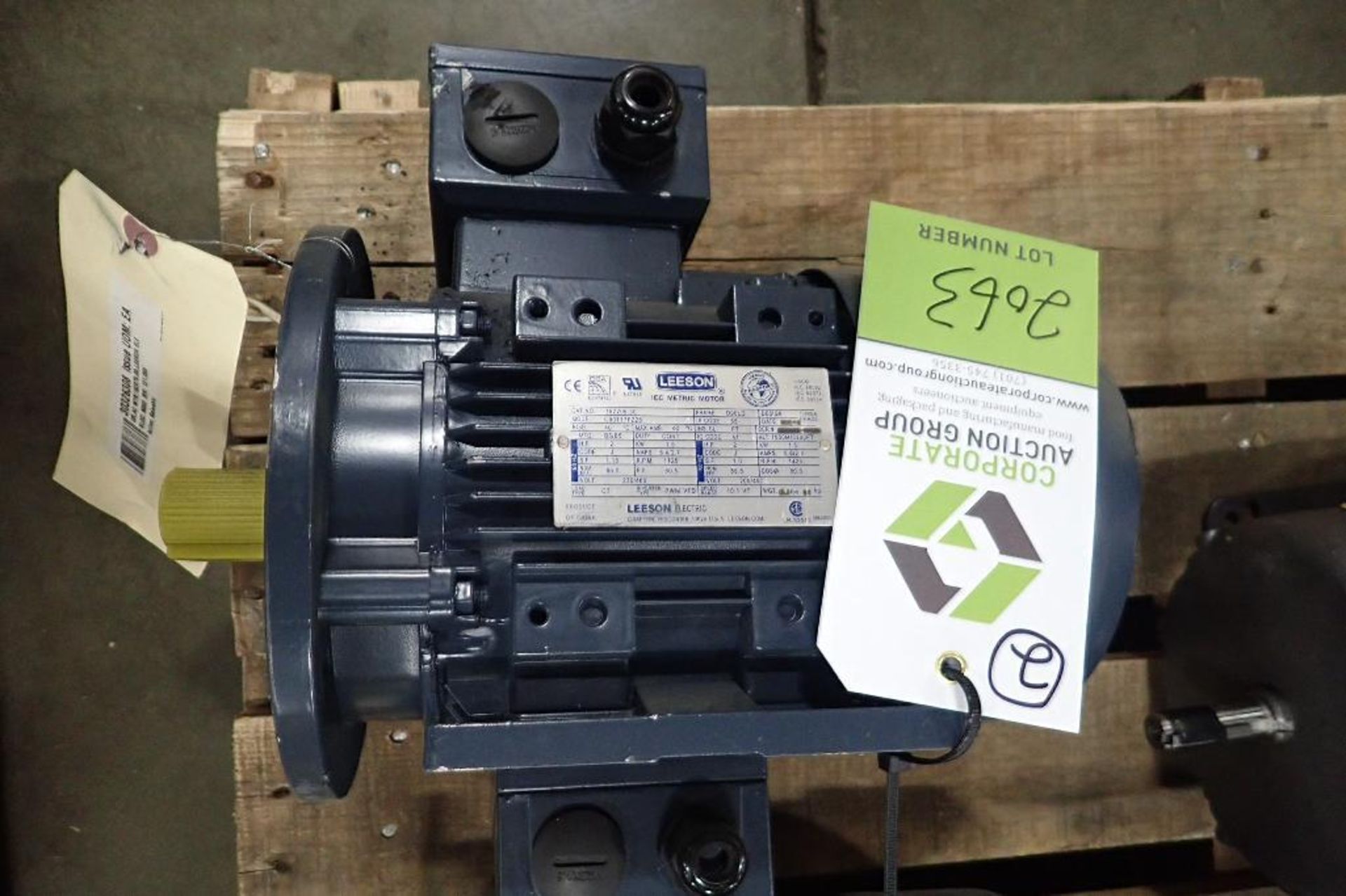(2) Leeson 2 hp electric motors. (See photos for additional specs). **Rigging Fee: $25** (Located in - Image 2 of 7