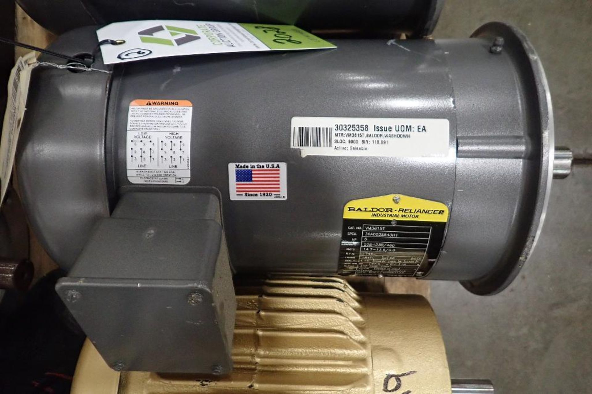 (2) Baldor 5 hp electric motors. (See photos for additional specs). **Rigging Fee: $25** (Located in - Image 5 of 6