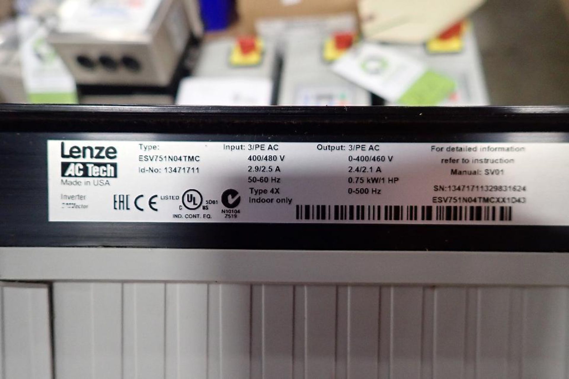 (4) Lenze ac tech SMVector speed controller. (See photos for additional specs). **Rigging Fee: $25** - Image 3 of 9