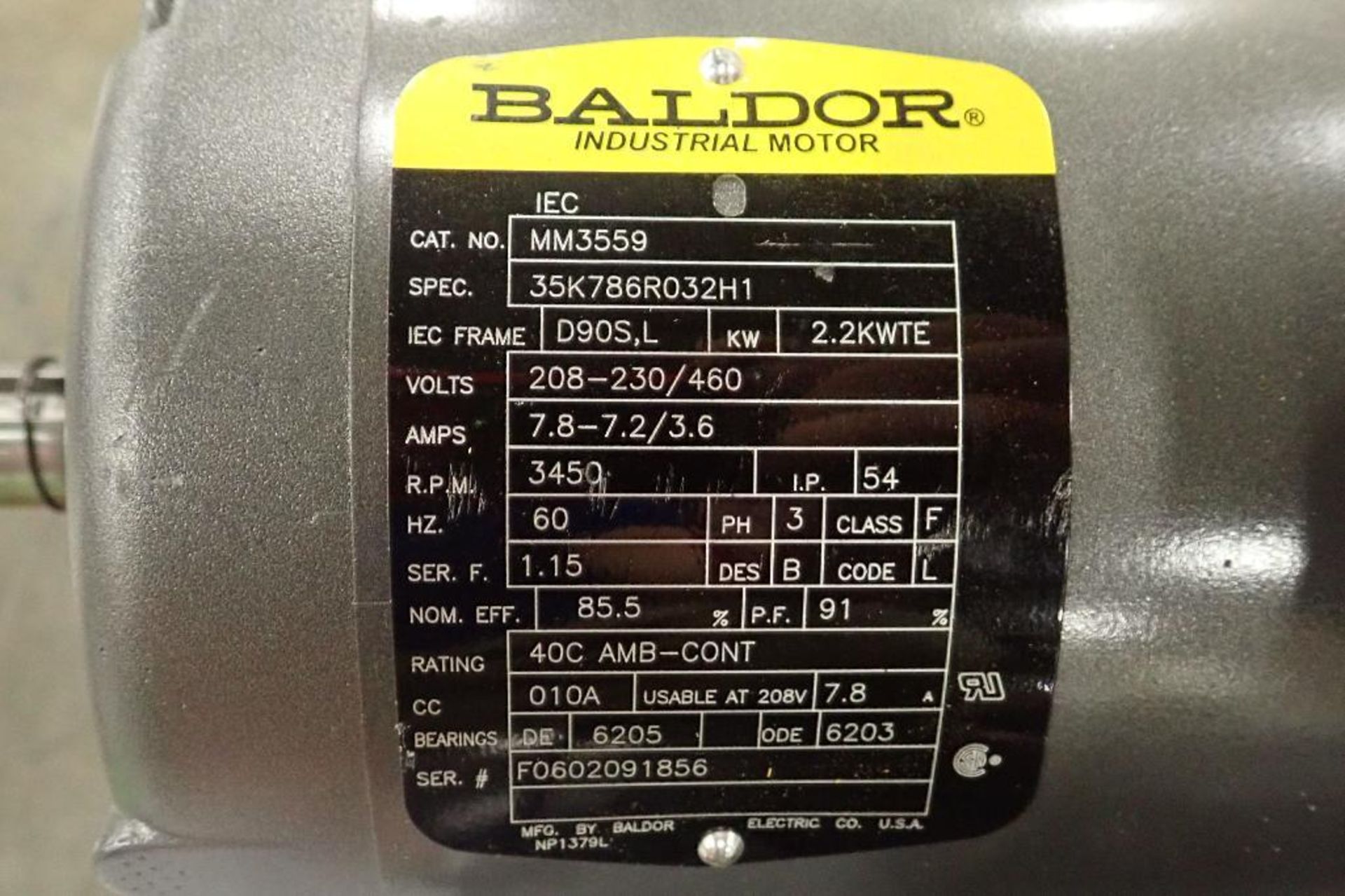 Pallet of Baldor electric motors. (See photos for additional specs). **Rigging Fee: $25** (Located i - Image 7 of 30