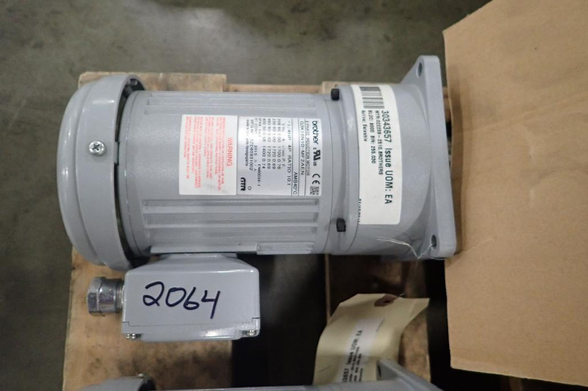 (6) New Brother 14 hp induction motors. (See photos for additional specs). **Rigging Fee: $25** (Loc - Image 17 of 19