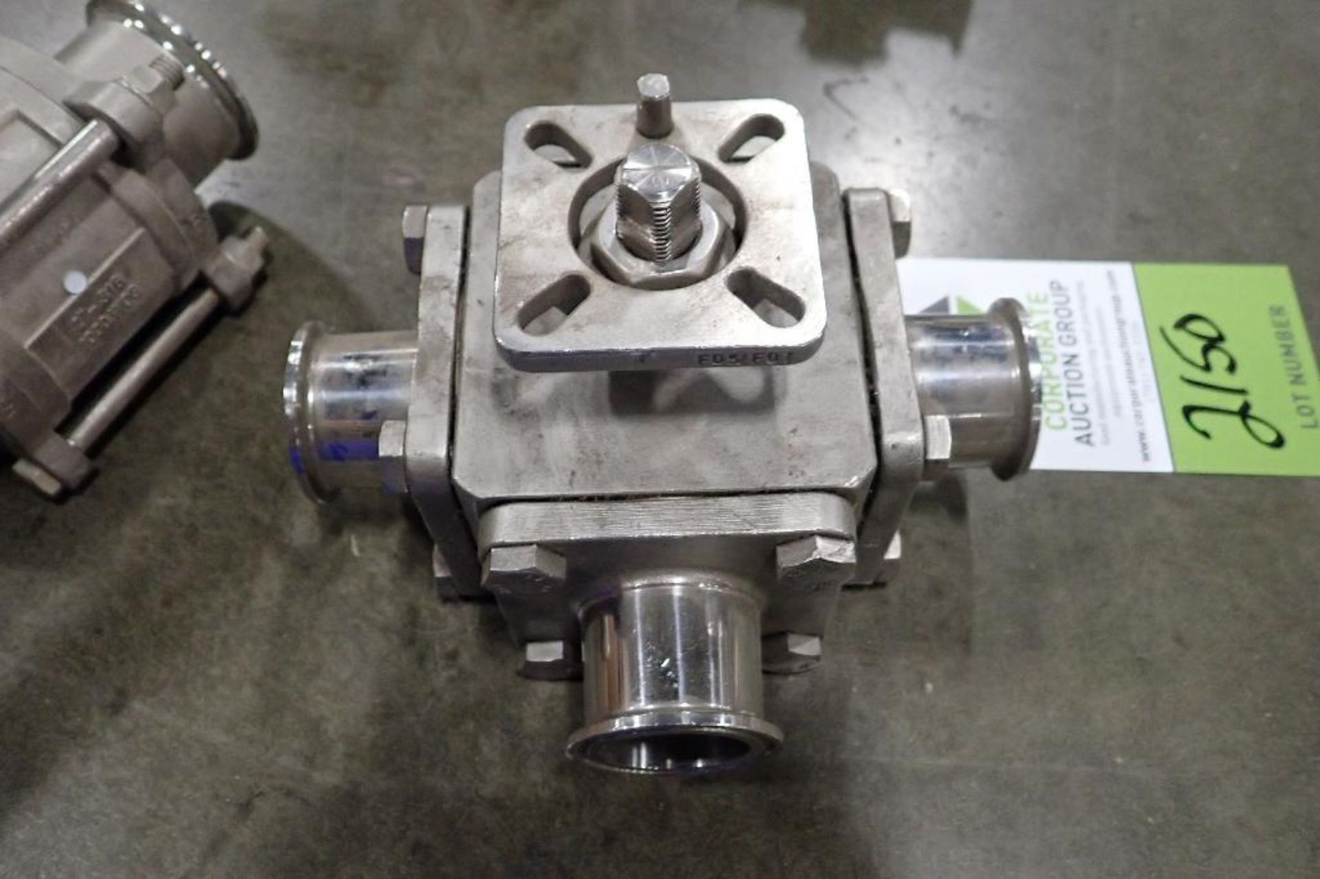 SS 1.5 in. 3-way ball valve, 2 in. SS ball valve (LOT). (See photos for additional specs). **Rigging - Image 2 of 5