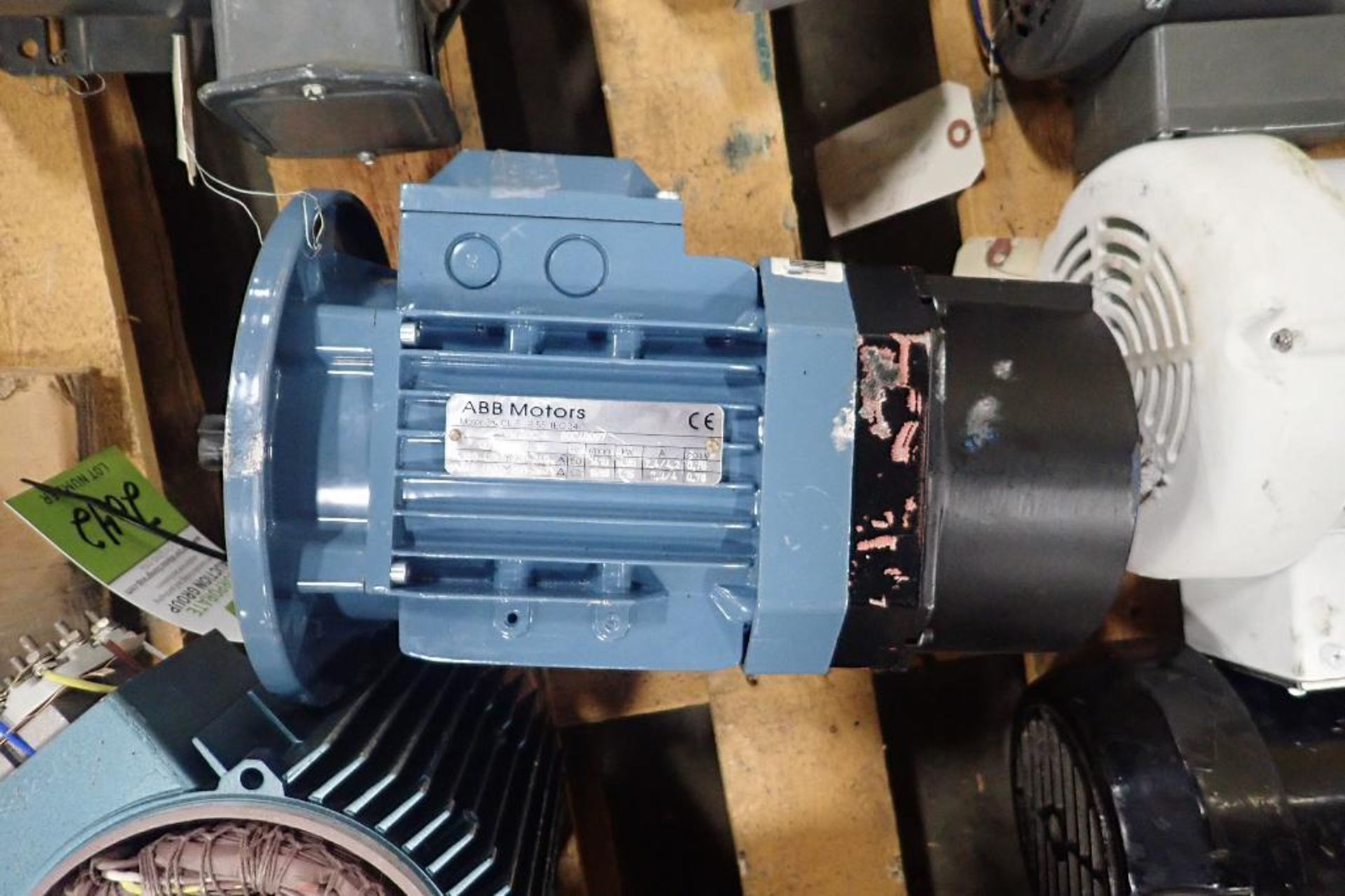 Pallet of electric motors, cores, gearboxes. (See photos for additional specs). **Rigging Fee: $35** - Image 24 of 68