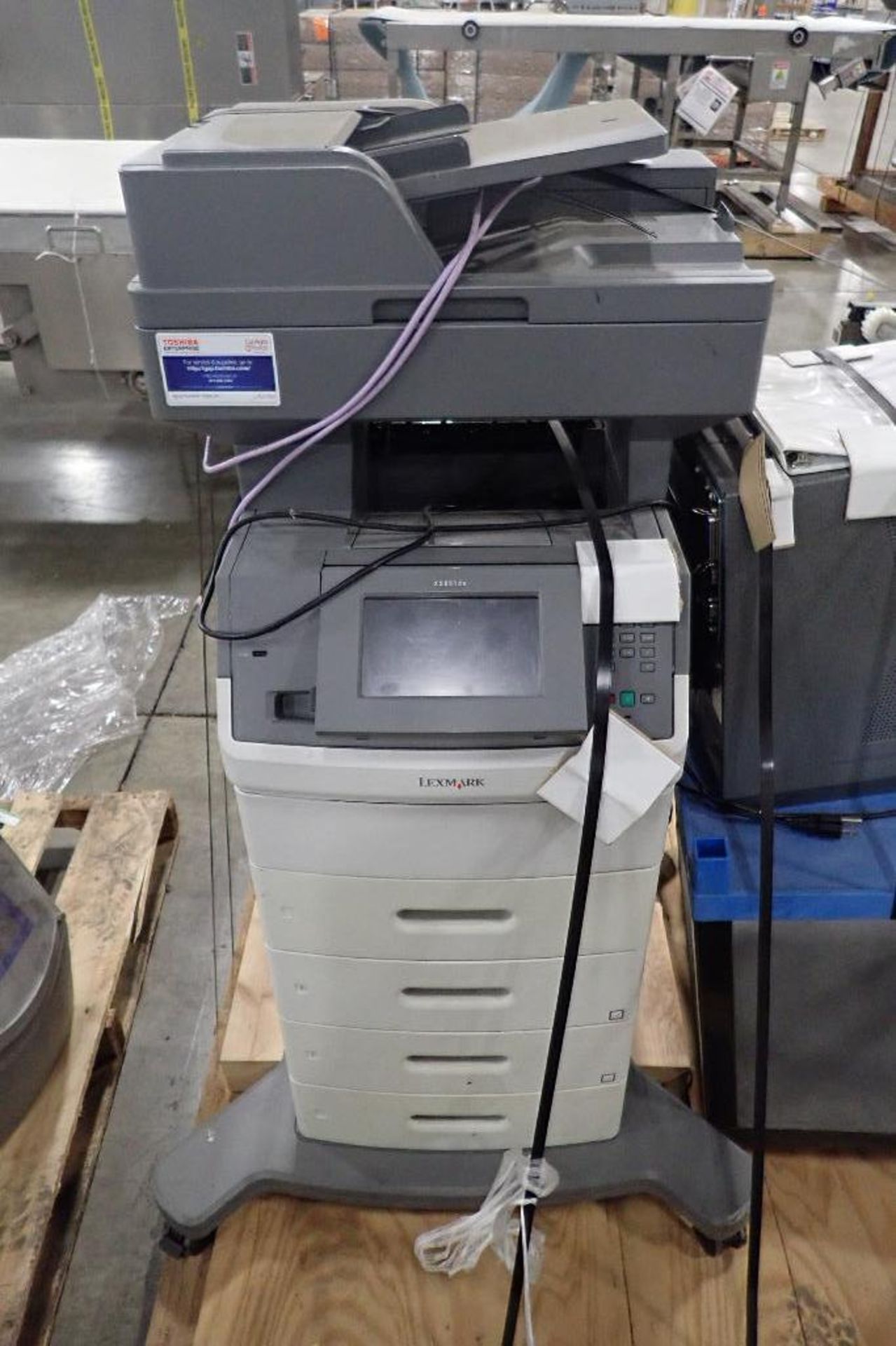 Lexmark copy machine, model: XS651DE. (See photos for additional specs). **Rigging Fee: $50** (Locat