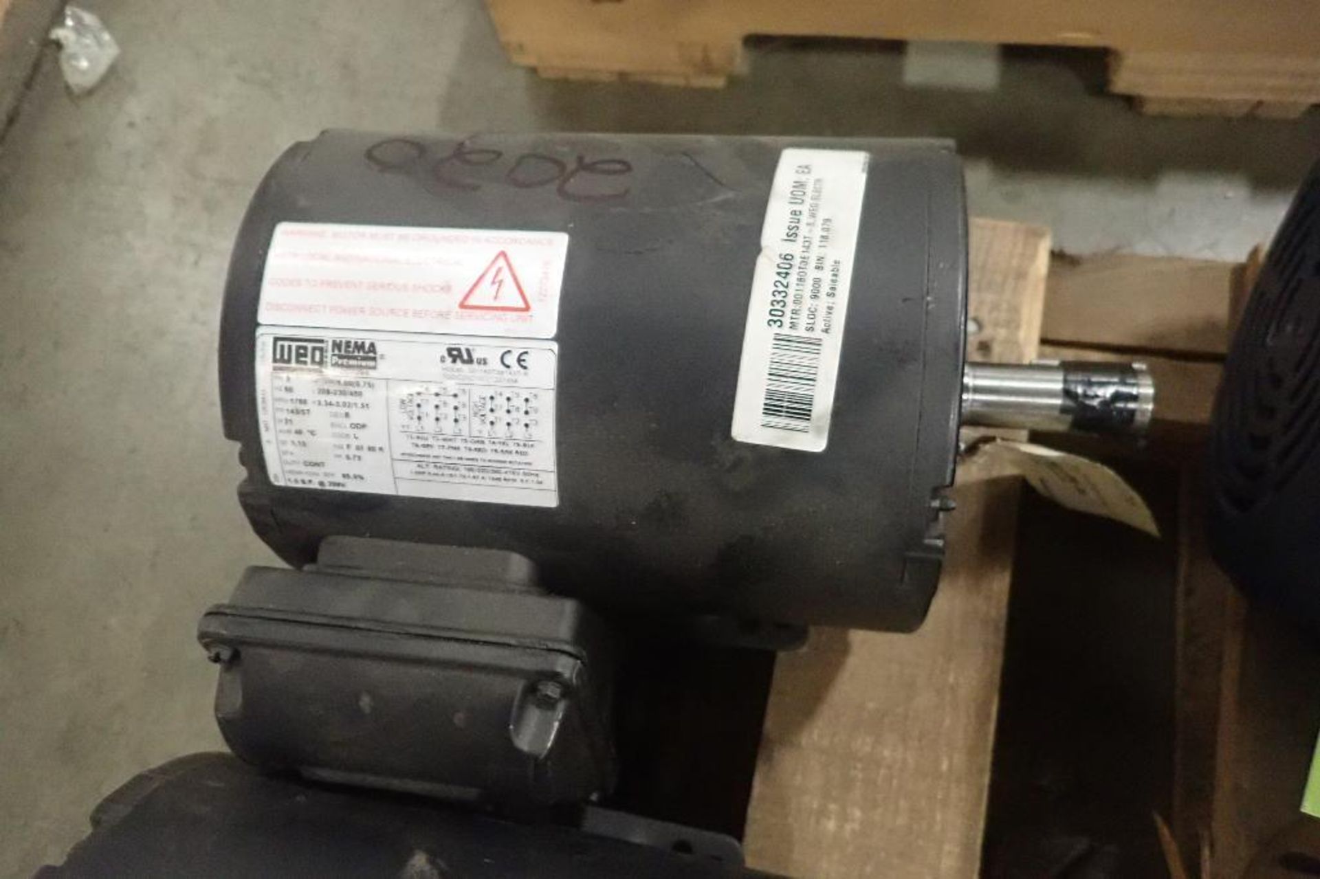 (6) assorted electric motors, 1 hp to 1.5 hp. (See photos for additional specs). **Rigging Fee: $25* - Image 11 of 14