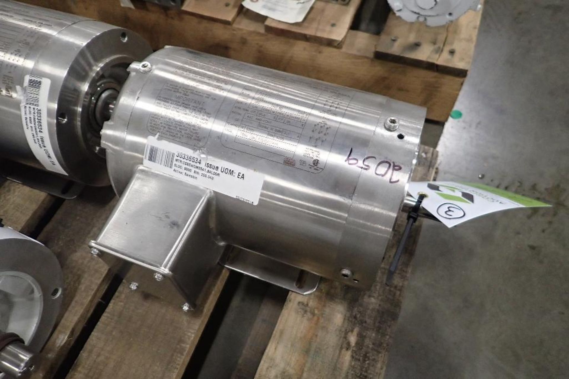 (3) Baldor .75 hp electric washdown motors. (See photos for additional specs). **Rigging Fee: $25** - Image 2 of 10