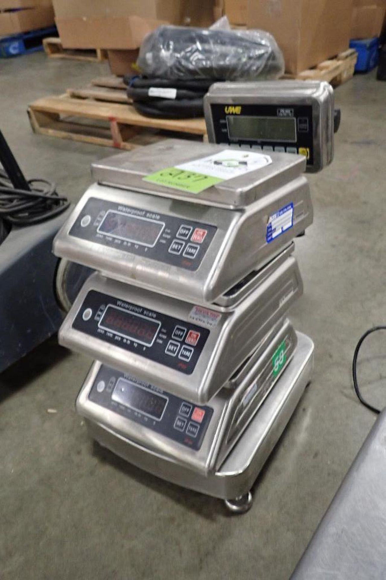 (4) scales with no power cords. (See photos for additional specs). **Rigging Fee: $25** (Located in